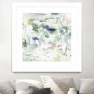 Abstract Reflections by Lisa Ridgers on GIANT ART - whites & creams, greens abstract