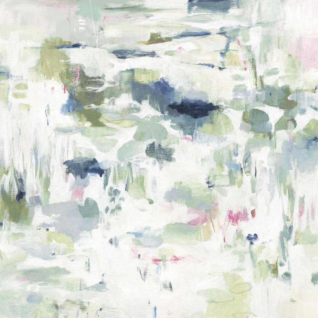 Reflets abstraits par Lisa Ridgers sur GIANT ART - blancs et crèmes, verts abstraits