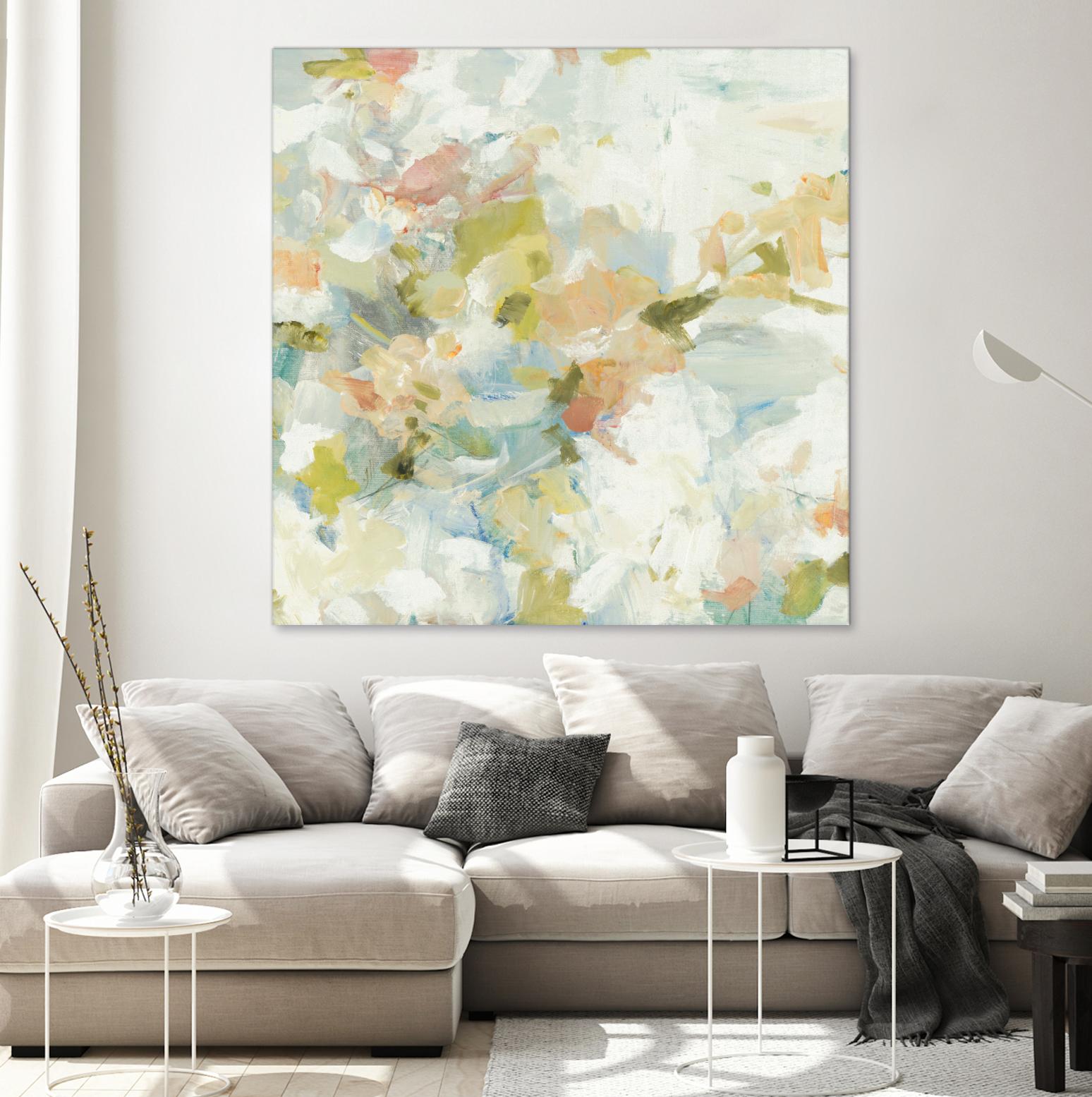 Rhythm & Flow V1 by Lisa Ridgers on GIANT ART - greens geometric shapes