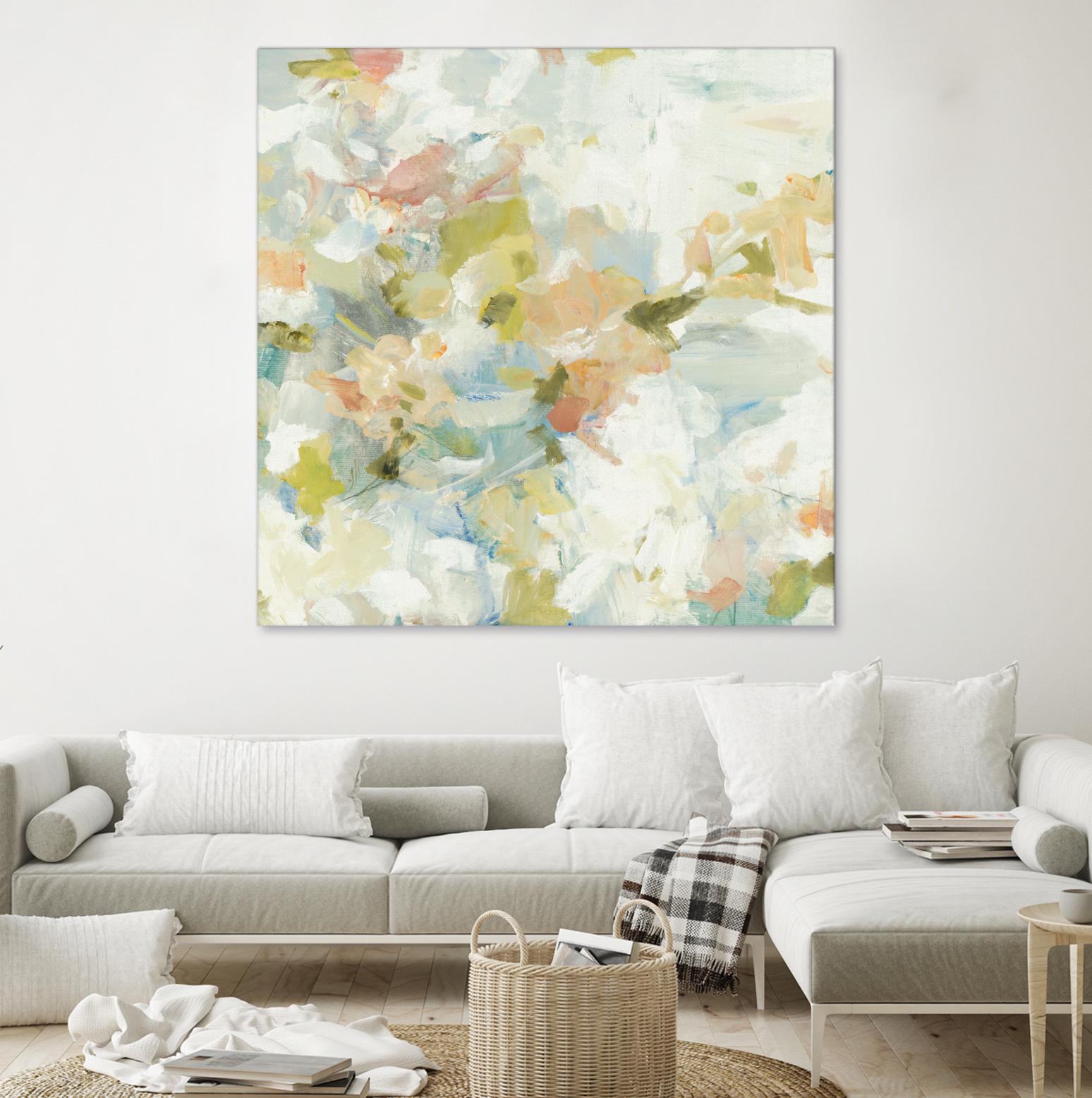 Rhythm & Flow V1 by Lisa Ridgers on GIANT ART - greens geometric shapes