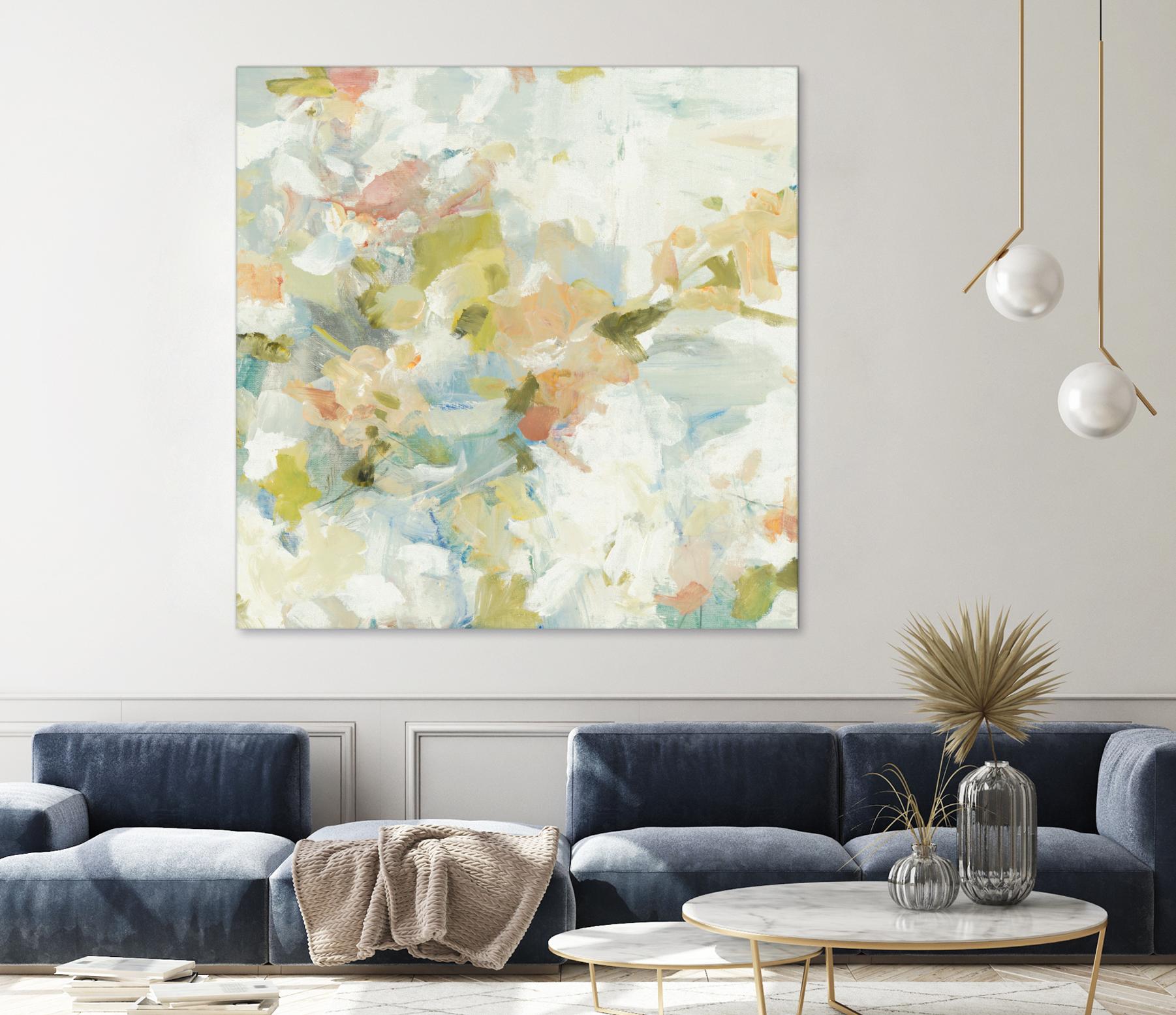 Rhythm & Flow V1 by Lisa Ridgers on GIANT ART - greens geometric shapes