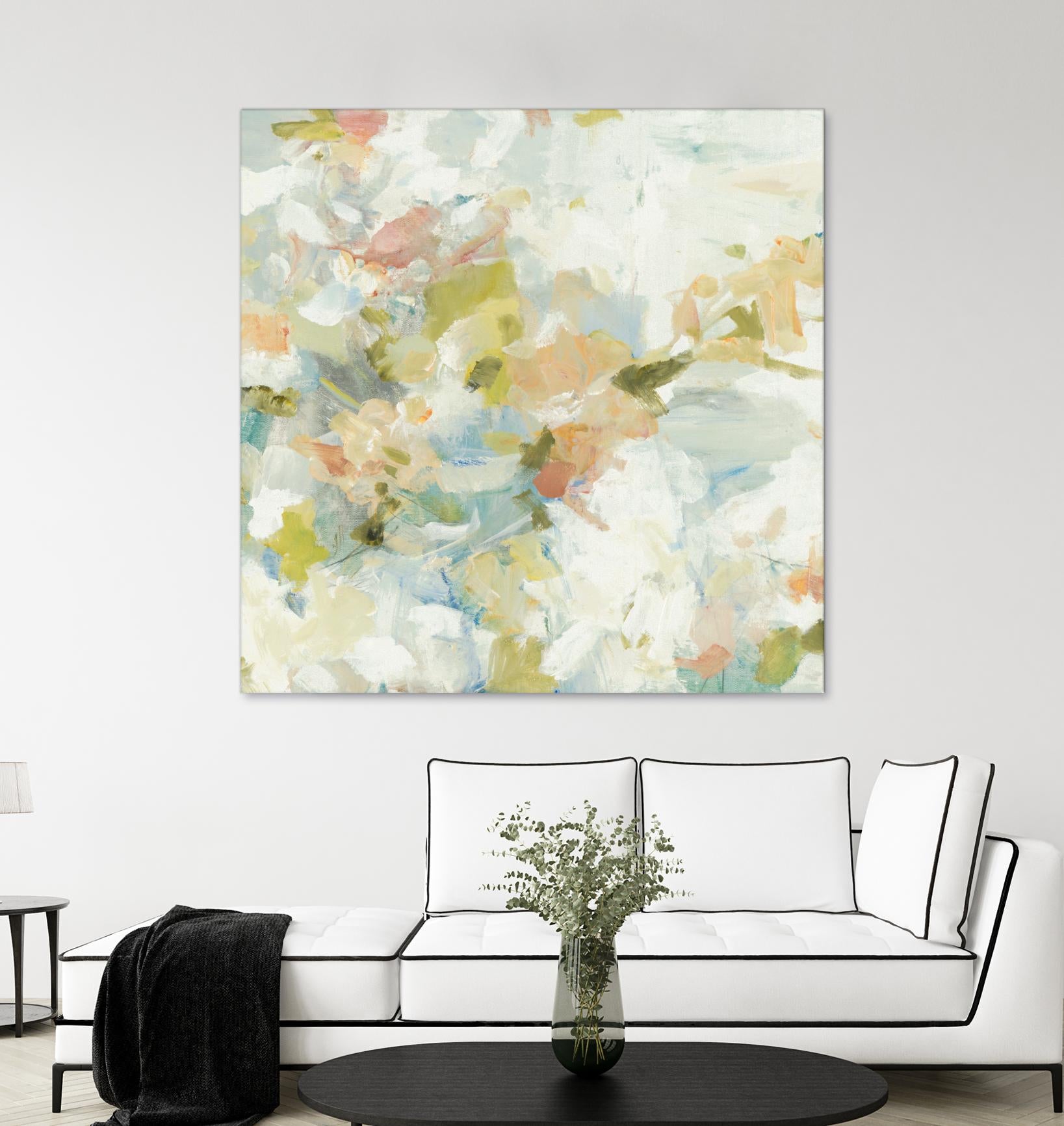 Rhythm & Flow V1 by Lisa Ridgers on GIANT ART - greens geometric shapes