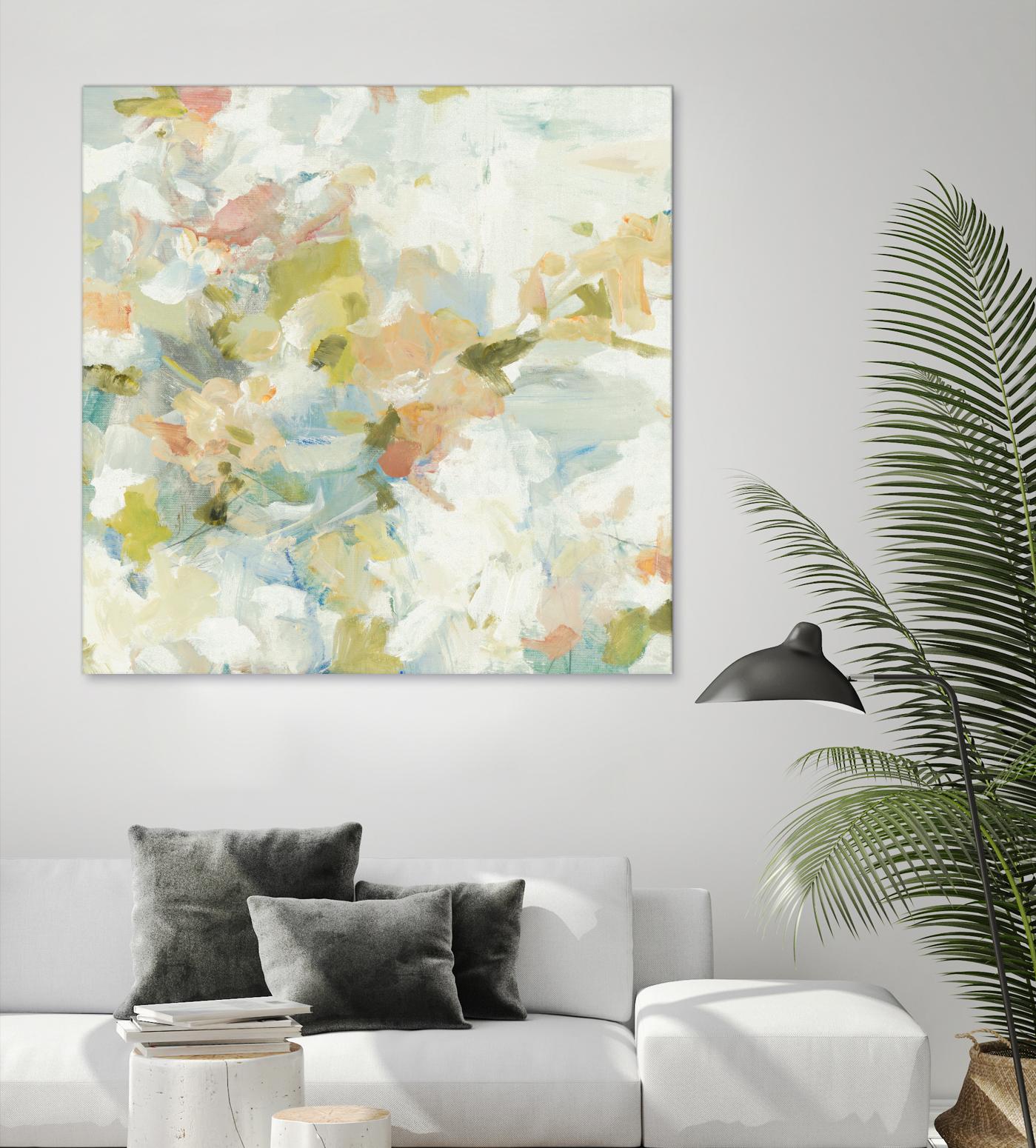 Rhythm & Flow V1 by Lisa Ridgers on GIANT ART - greens geometric shapes