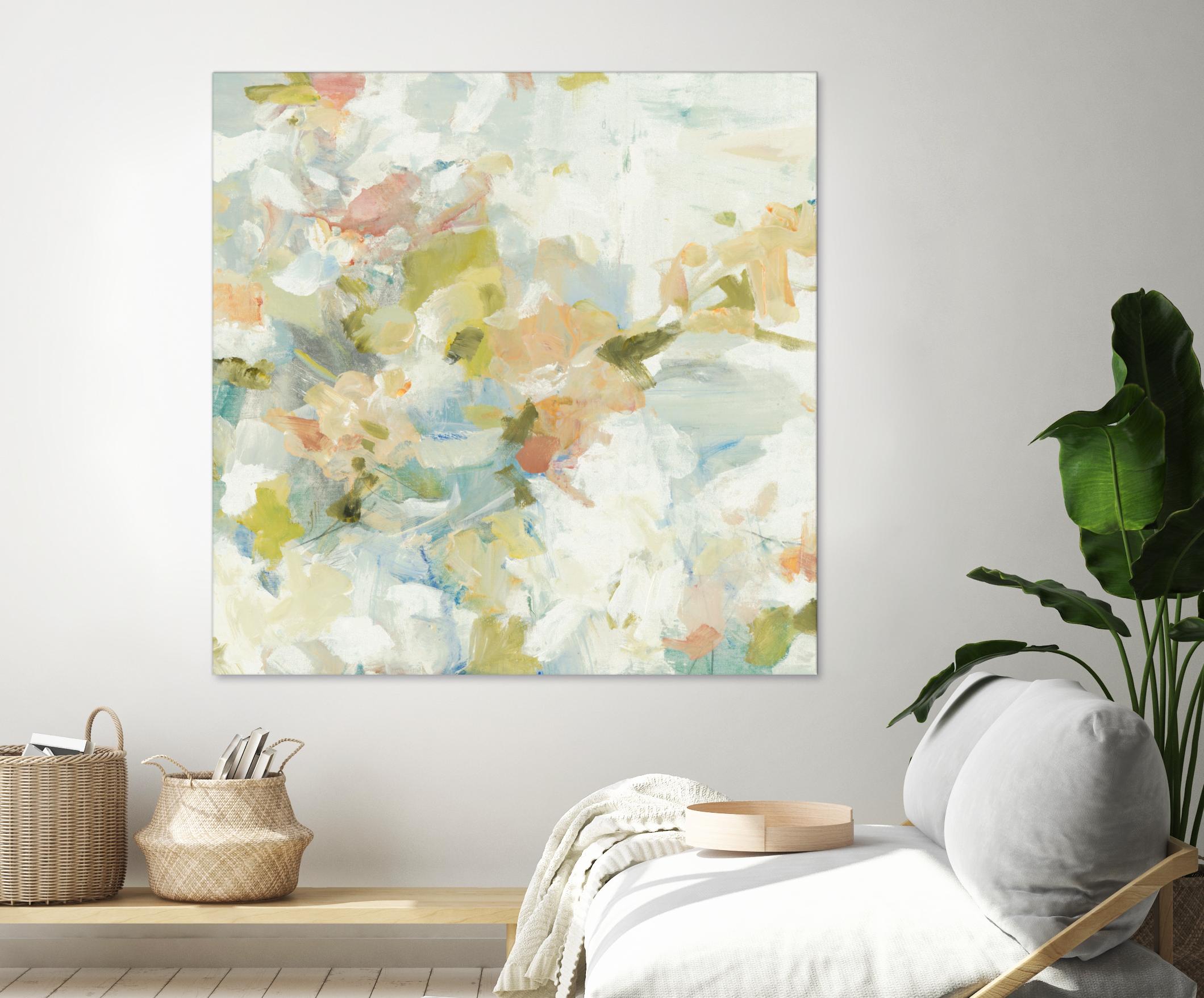 Rhythm & Flow V1 by Lisa Ridgers on GIANT ART - greens geometric shapes