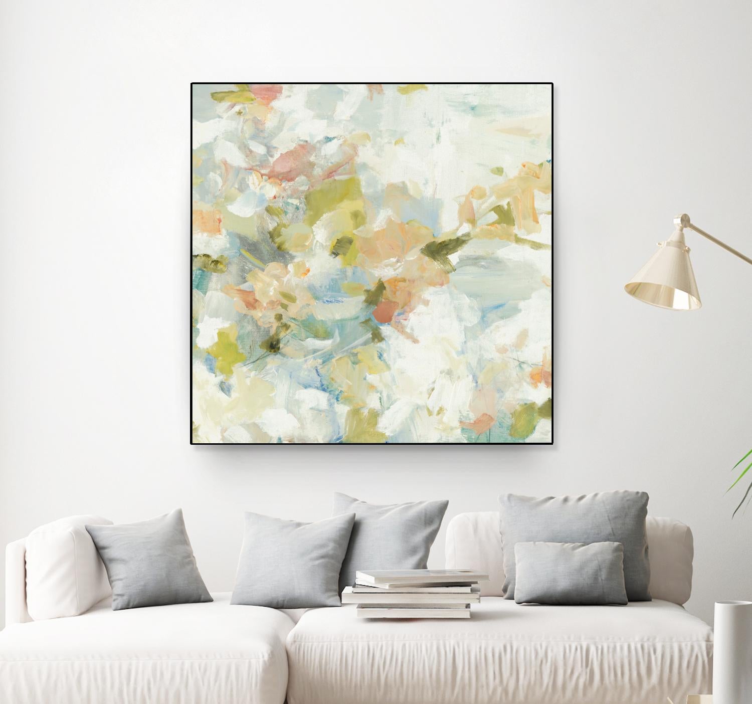 Rhythm & Flow V1 by Lisa Ridgers on GIANT ART - greens geometric shapes