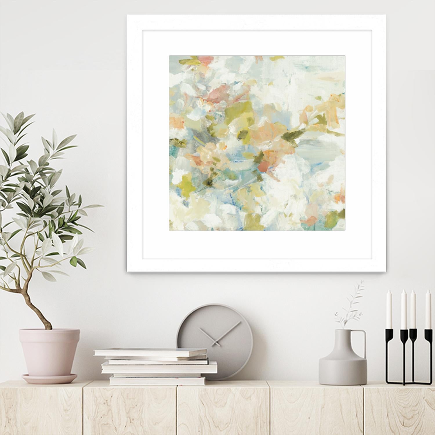 Rhythm & Flow V1 by Lisa Ridgers on GIANT ART - greens geometric shapes