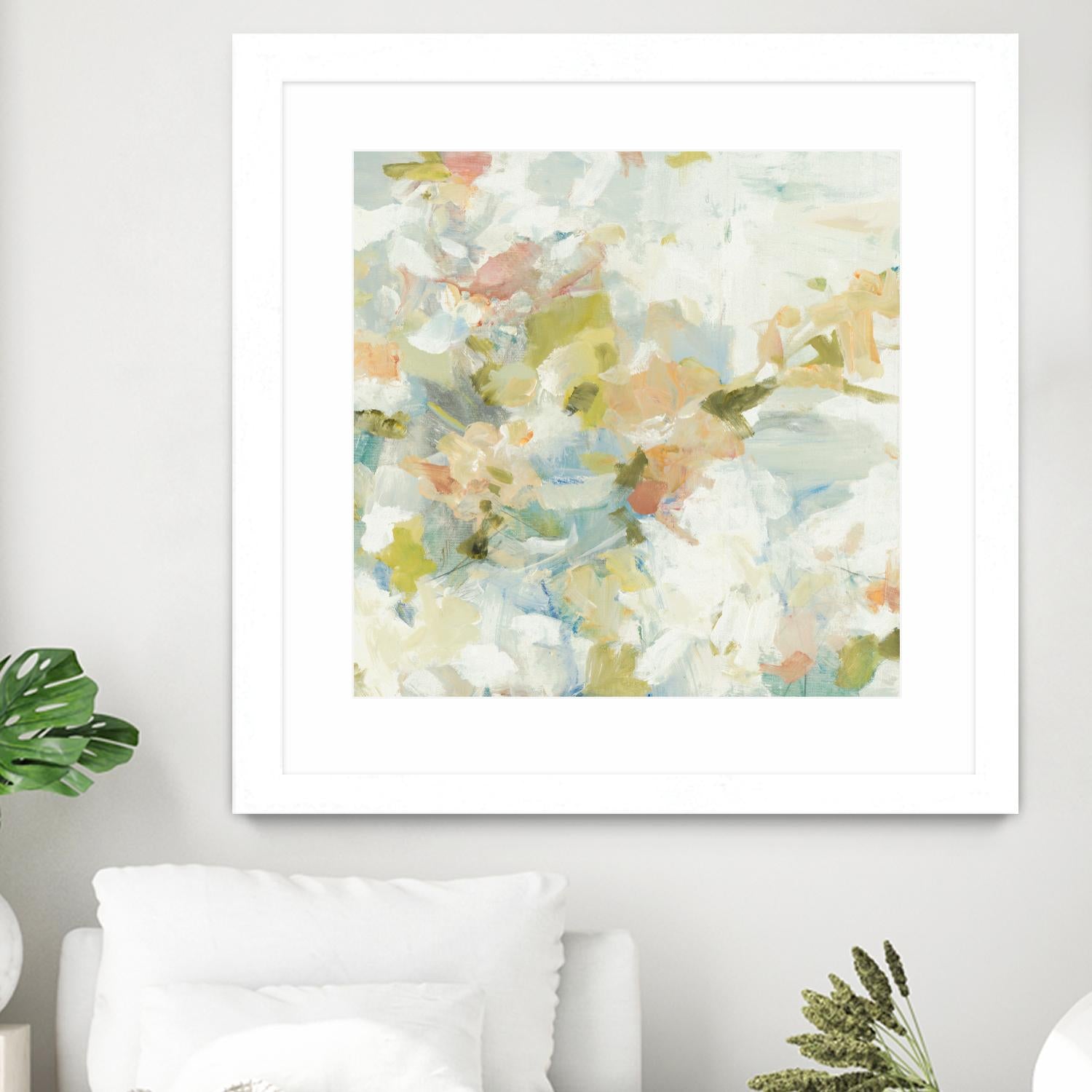 Rhythm & Flow V1 by Lisa Ridgers on GIANT ART - greens geometric shapes