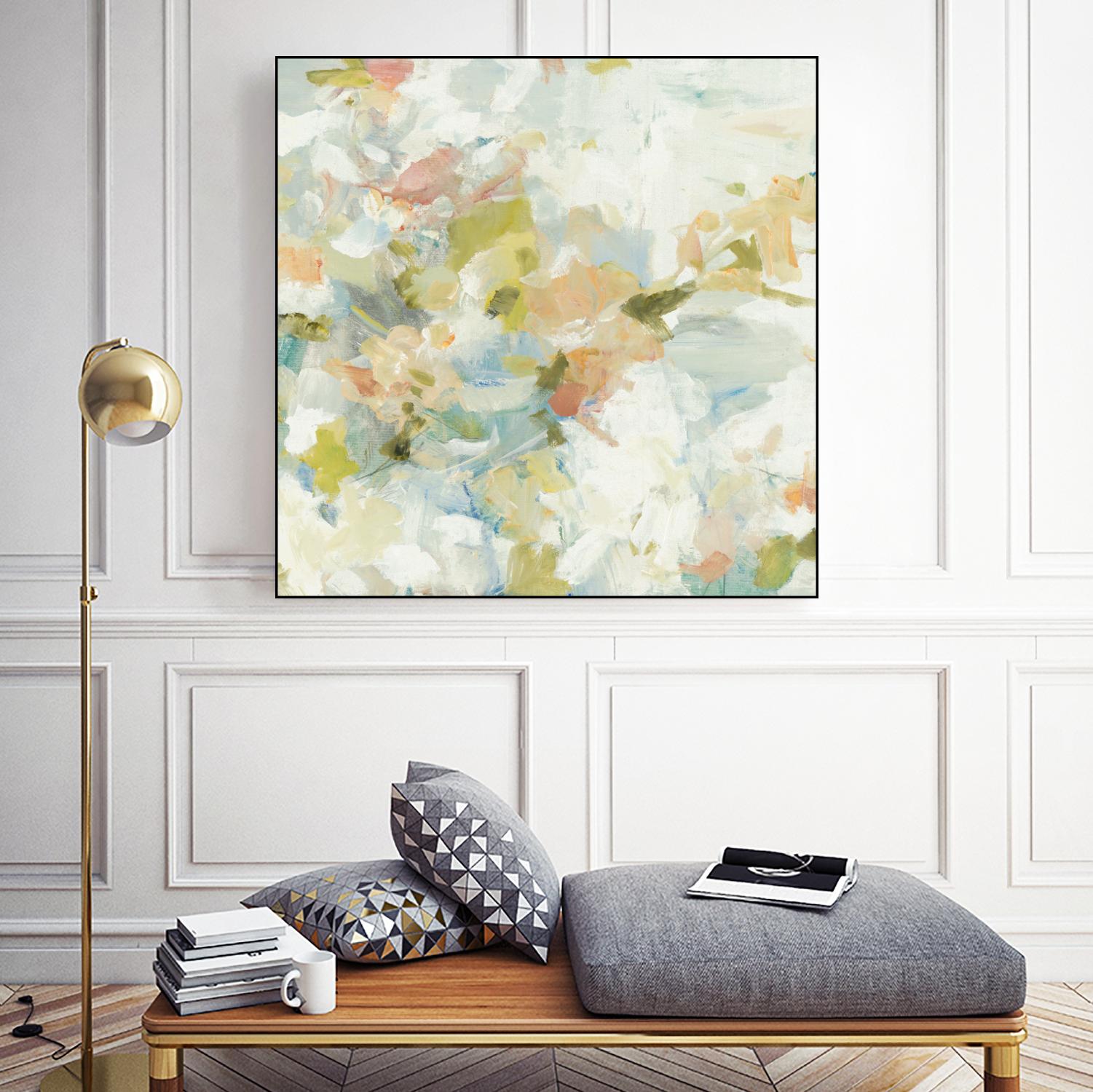 Rhythm & Flow V1 by Lisa Ridgers on GIANT ART - greens geometric shapes