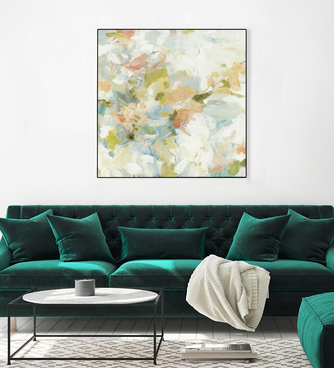 Rhythm & Flow V1 by Lisa Ridgers on GIANT ART - greens geometric shapes