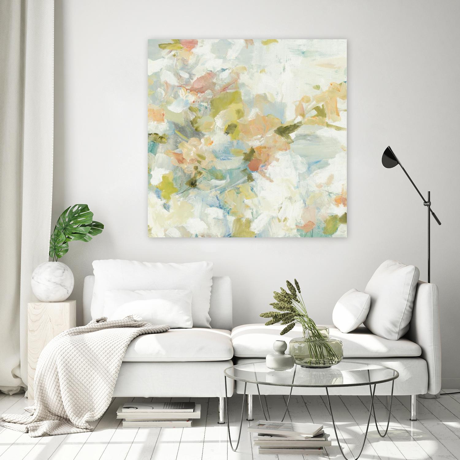 Rhythm & Flow V1 by Lisa Ridgers on GIANT ART - greens geometric shapes