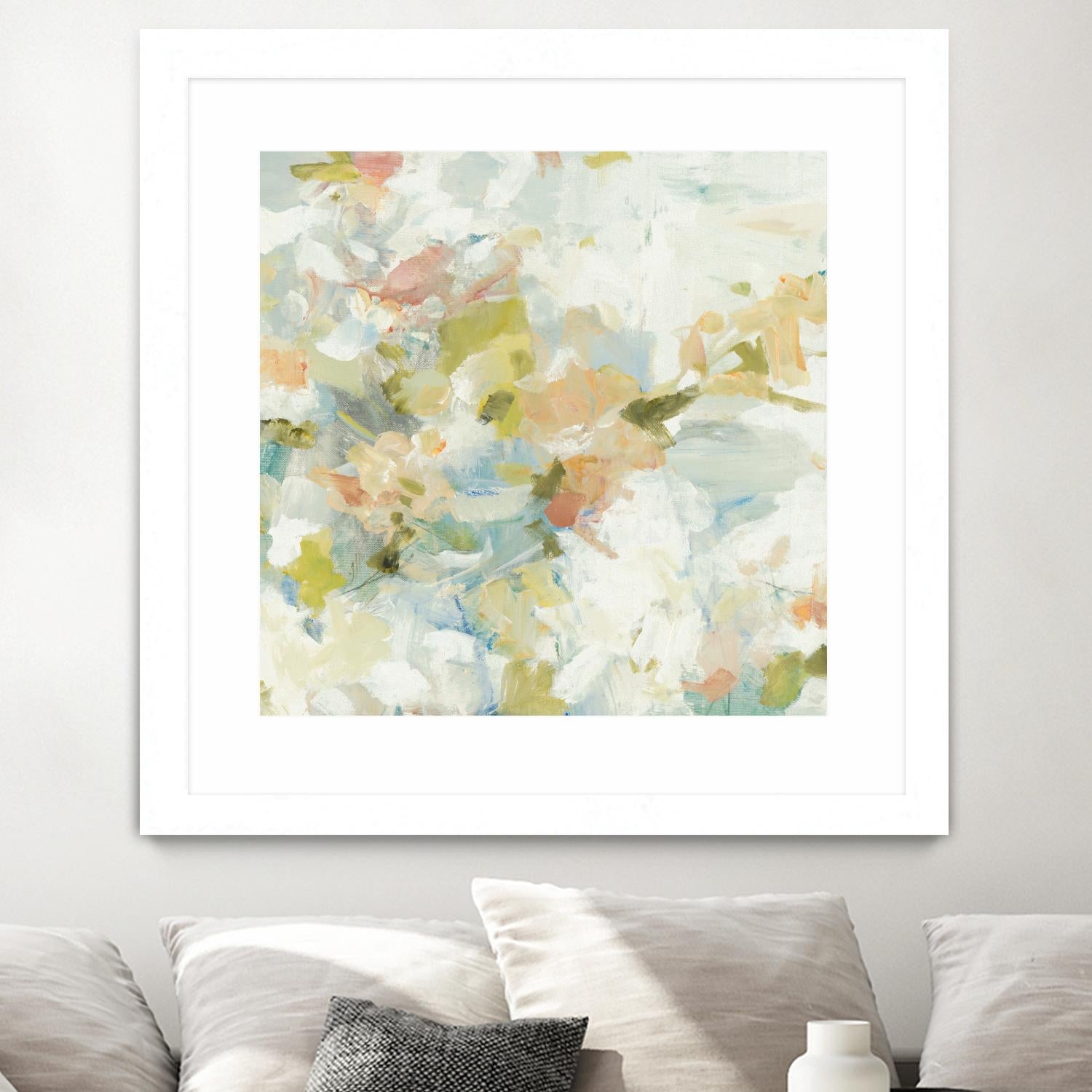 Rhythm & Flow V1 by Lisa Ridgers on GIANT ART - greens geometric shapes