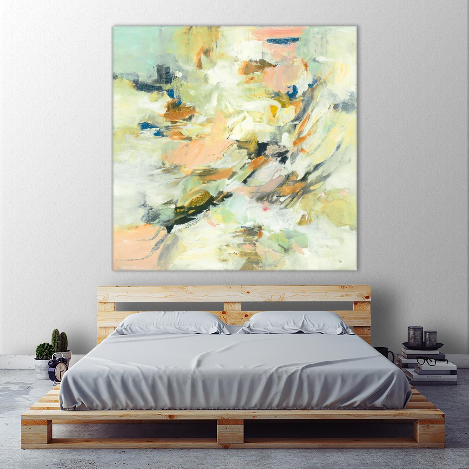 Into The Calm by Lisa Ridgers on GIANT ART - greens abstract pales