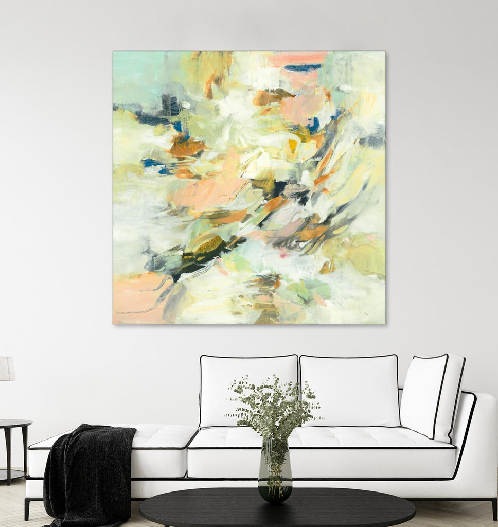 Into The Calm by Lisa Ridgers on GIANT ART - greens abstract pales