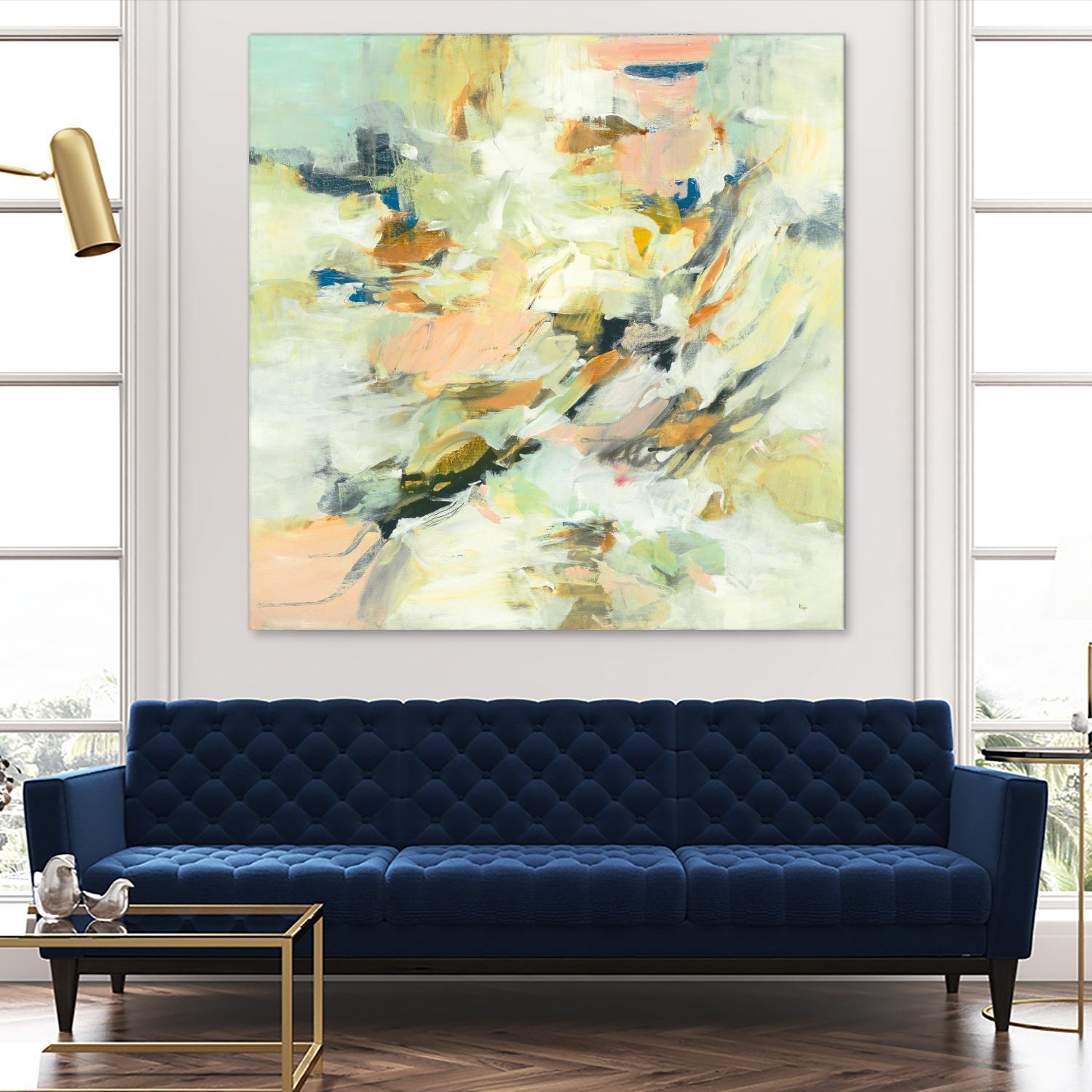 Into The Calm by Lisa Ridgers on GIANT ART - greens abstract pales