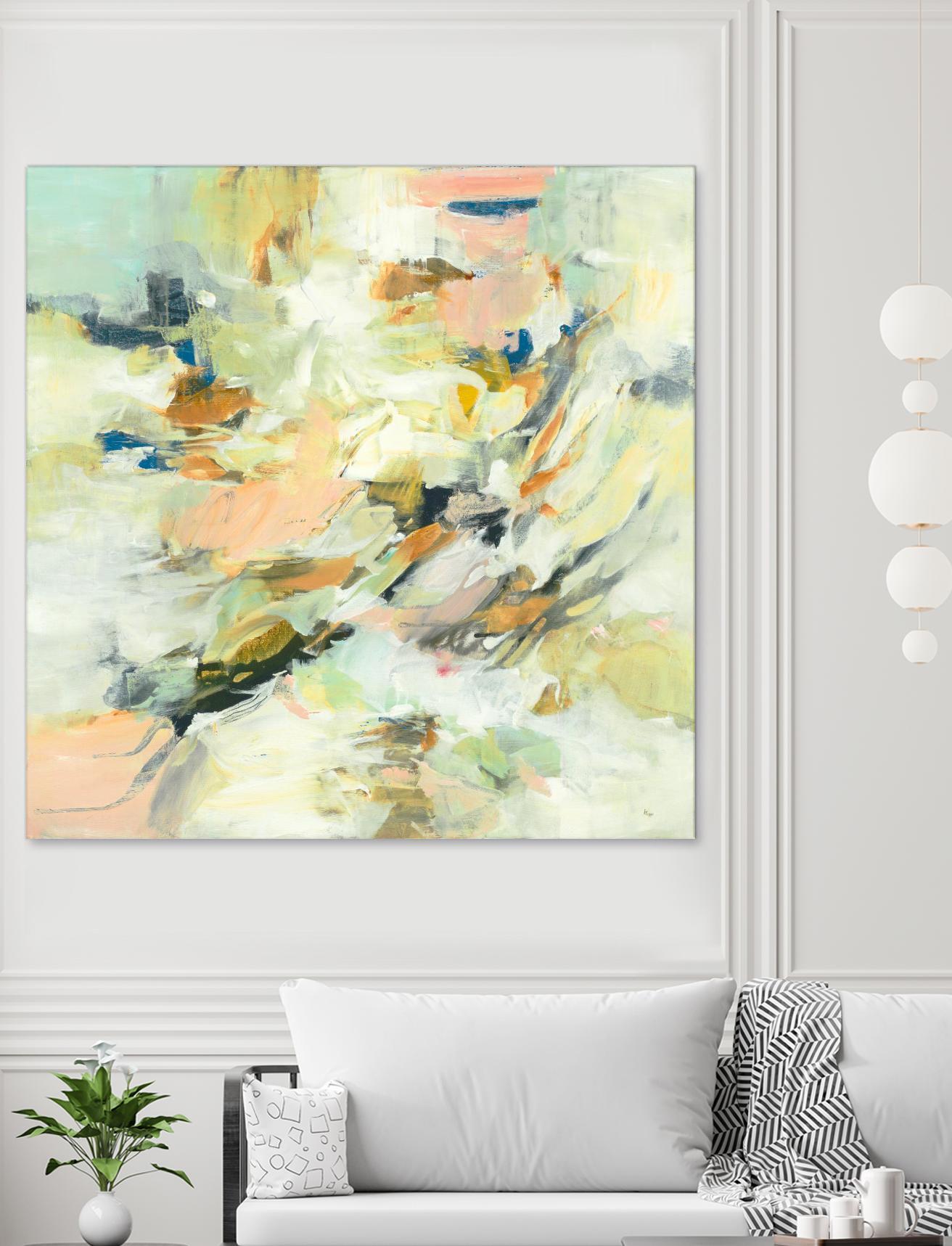 Into The Calm by Lisa Ridgers on GIANT ART - greens abstract pales