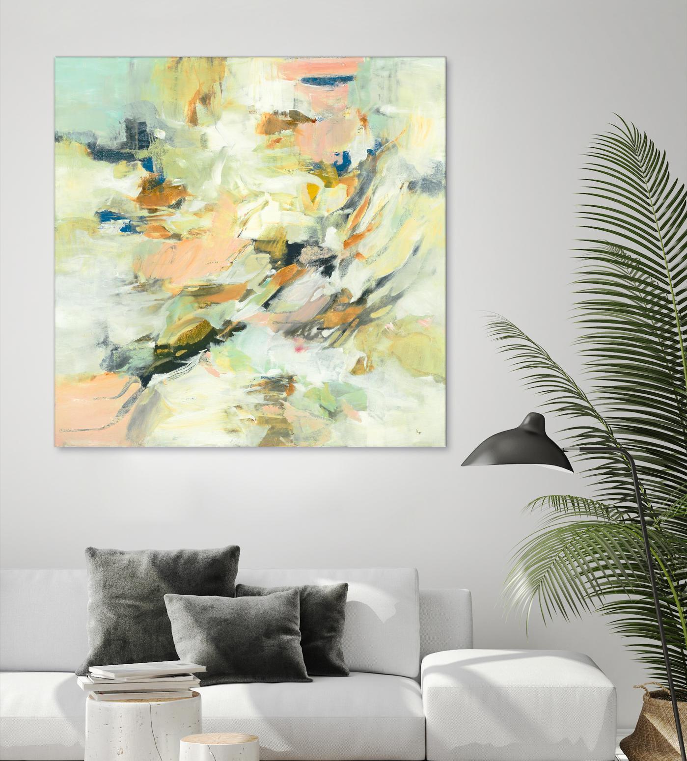 Into The Calm by Lisa Ridgers on GIANT ART - greens abstract pales