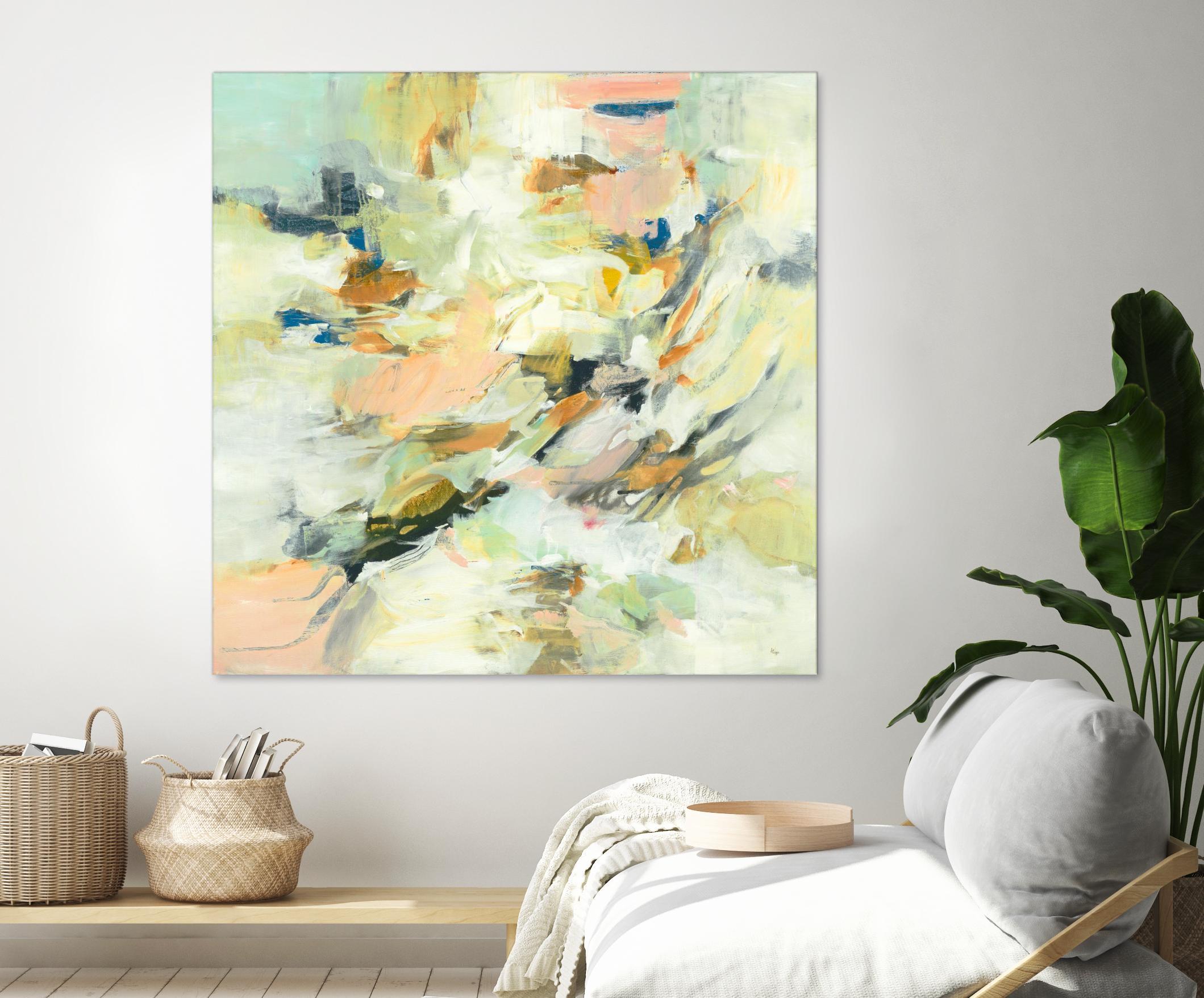 Into The Calm by Lisa Ridgers on GIANT ART - greens abstract pales