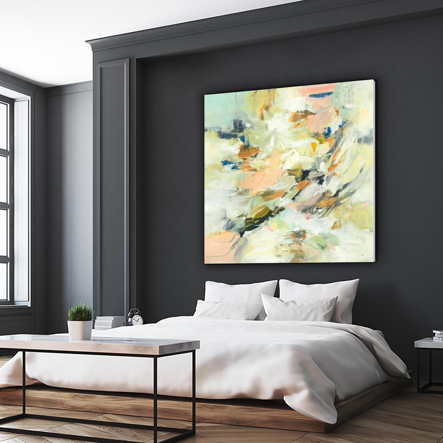 Into The Calm by Lisa Ridgers on GIANT ART - greens abstract pales