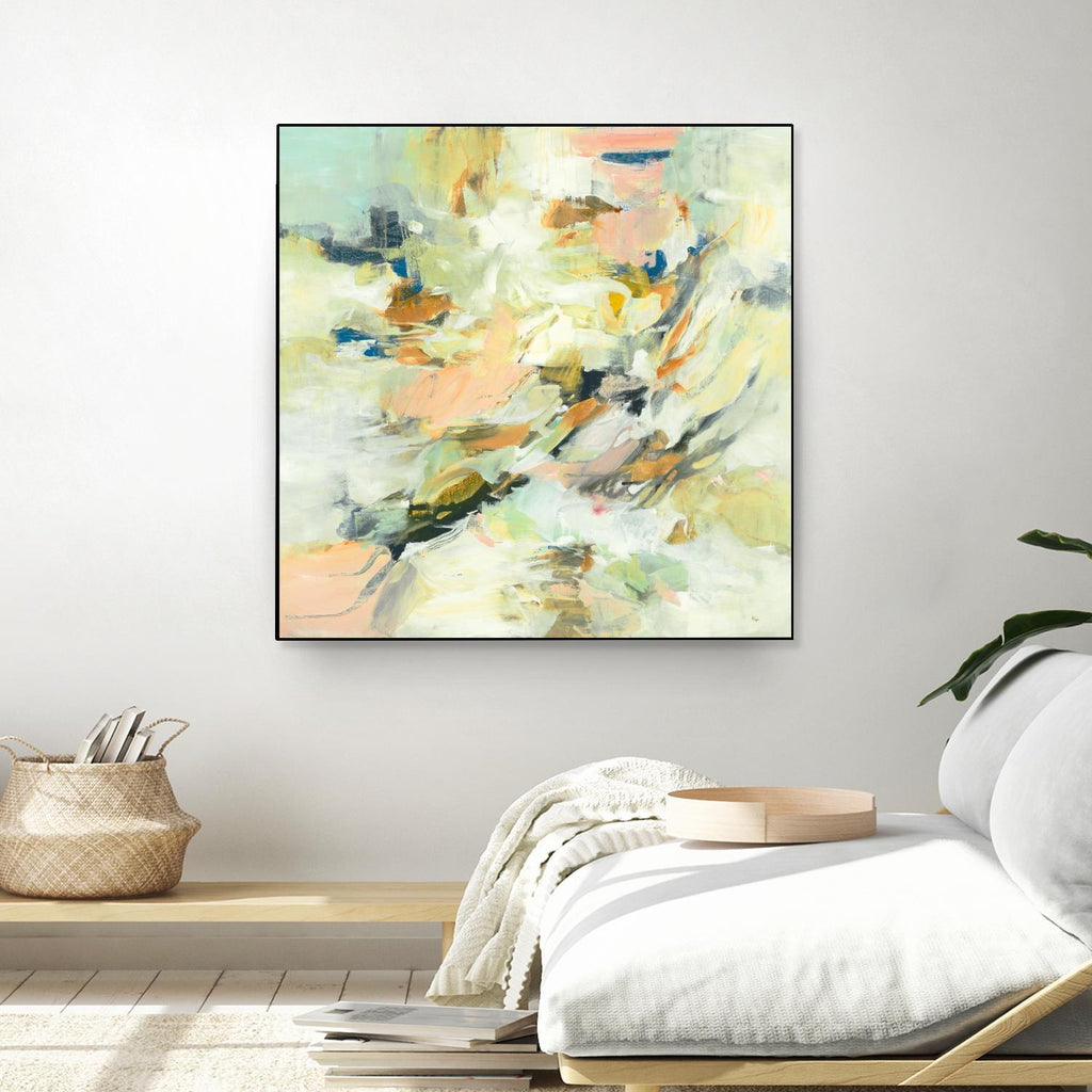 Into The Calm by Lisa Ridgers on GIANT ART - greens abstract pales