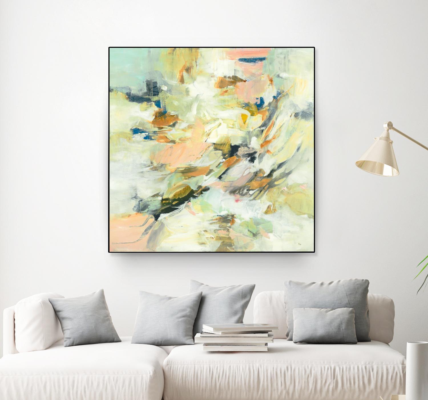Into The Calm by Lisa Ridgers on GIANT ART - greens abstract pales