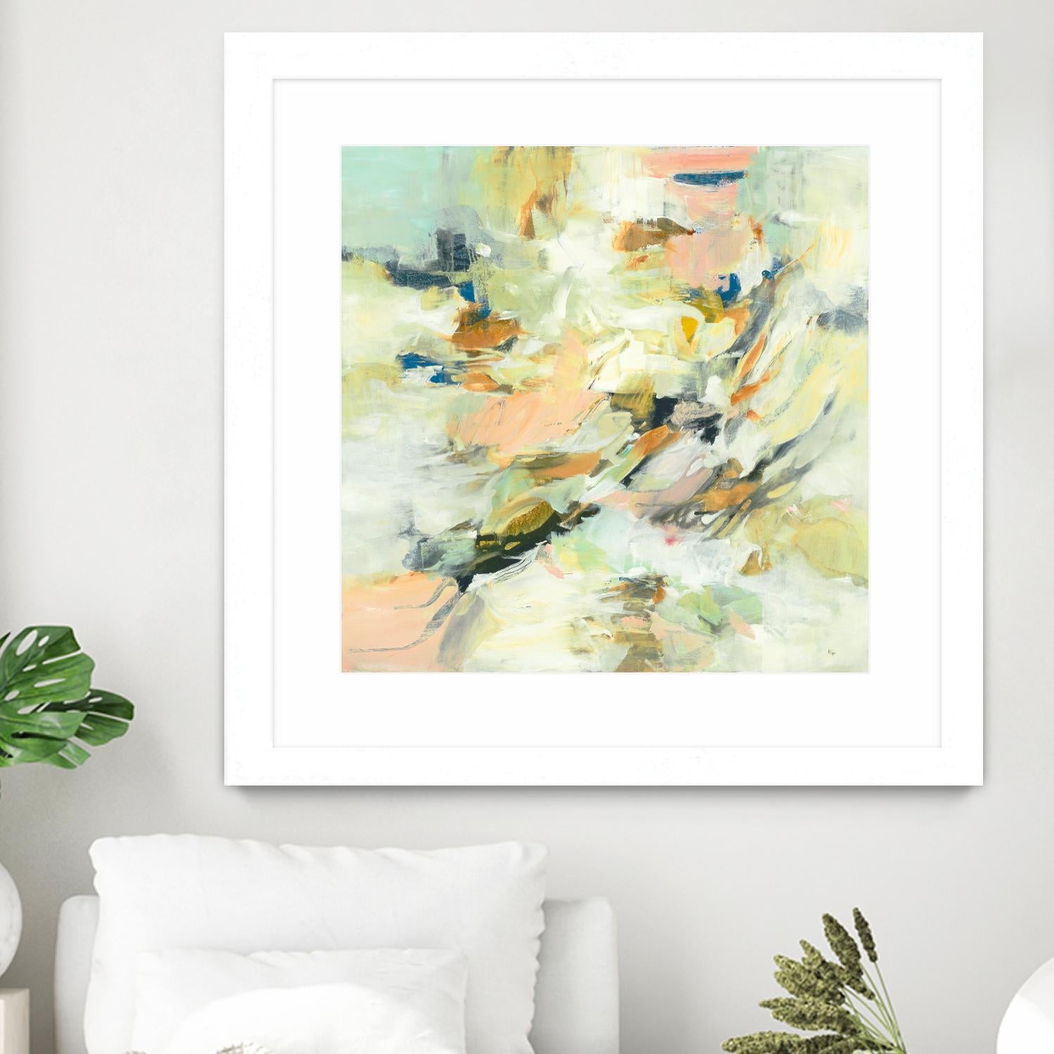 Into The Calm by Lisa Ridgers on GIANT ART - greens abstract pales