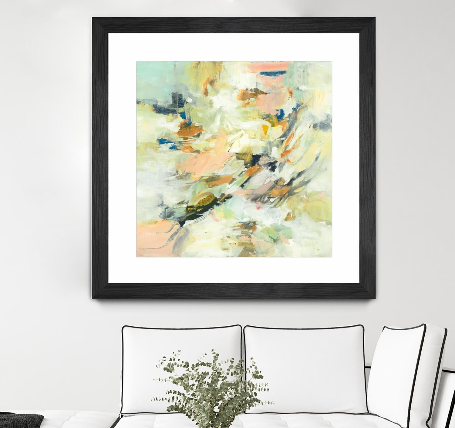 Into The Calm by Lisa Ridgers on GIANT ART - greens abstract pales