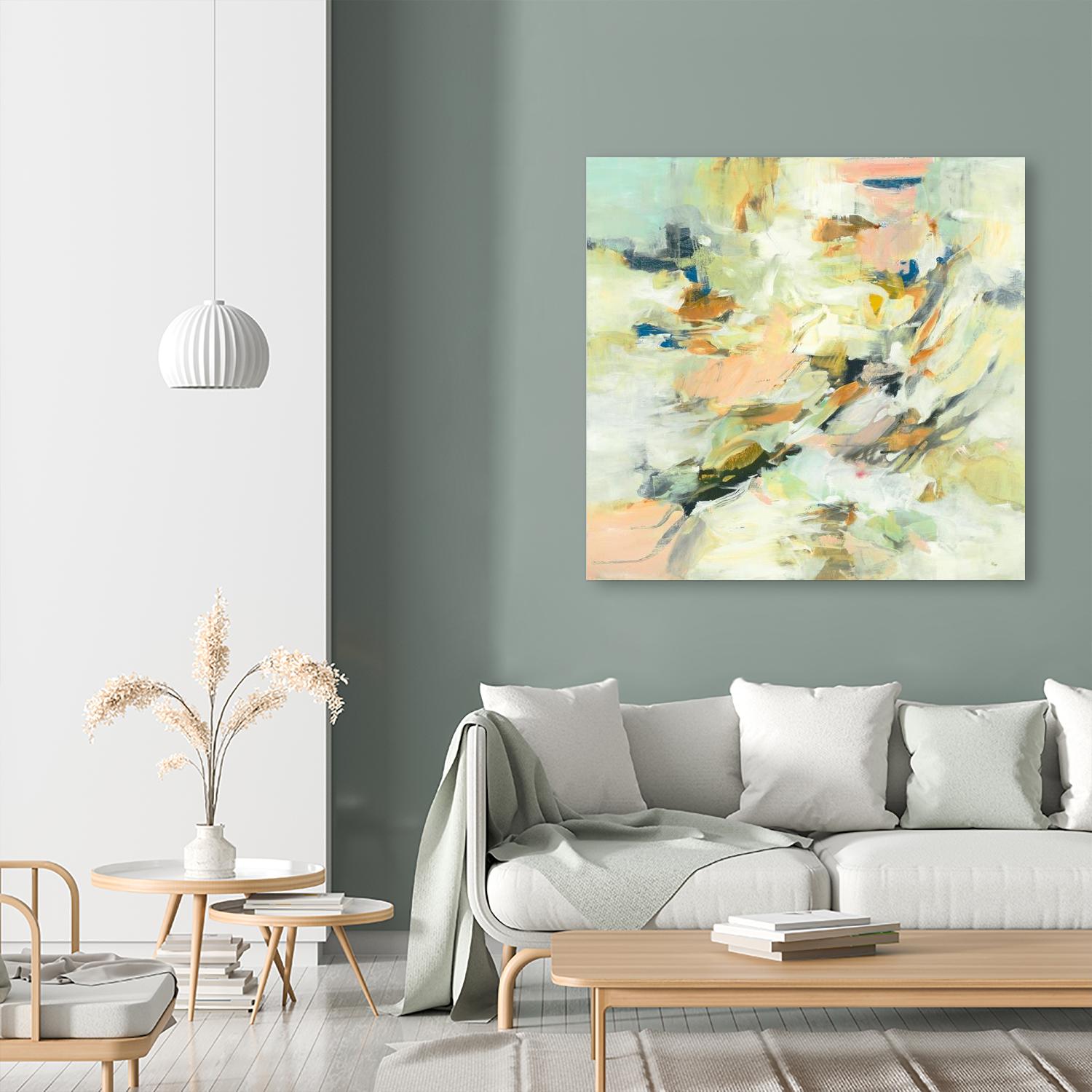 Into The Calm by Lisa Ridgers on GIANT ART - greens abstract pales