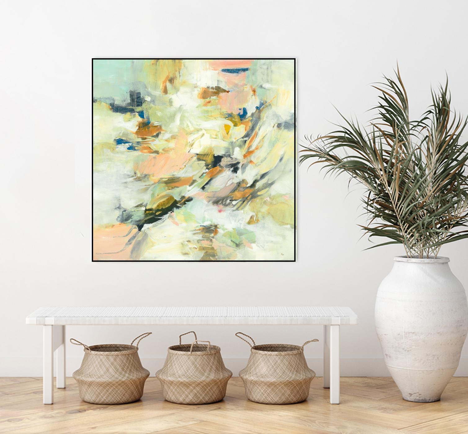 Into The Calm by Lisa Ridgers on GIANT ART - greens abstract pales