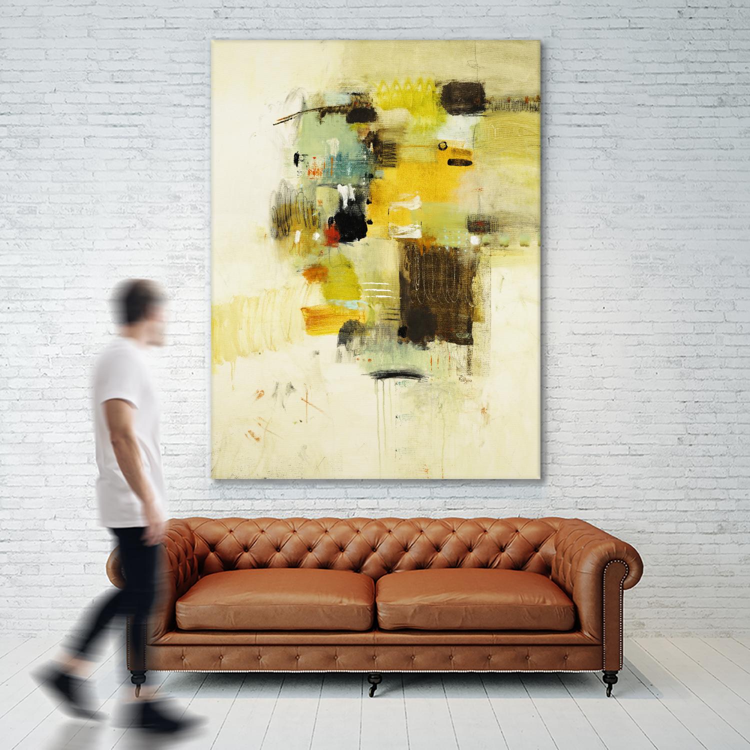 Get Aquainted I by Lisa Ridgers on GIANT ART - beige abstract