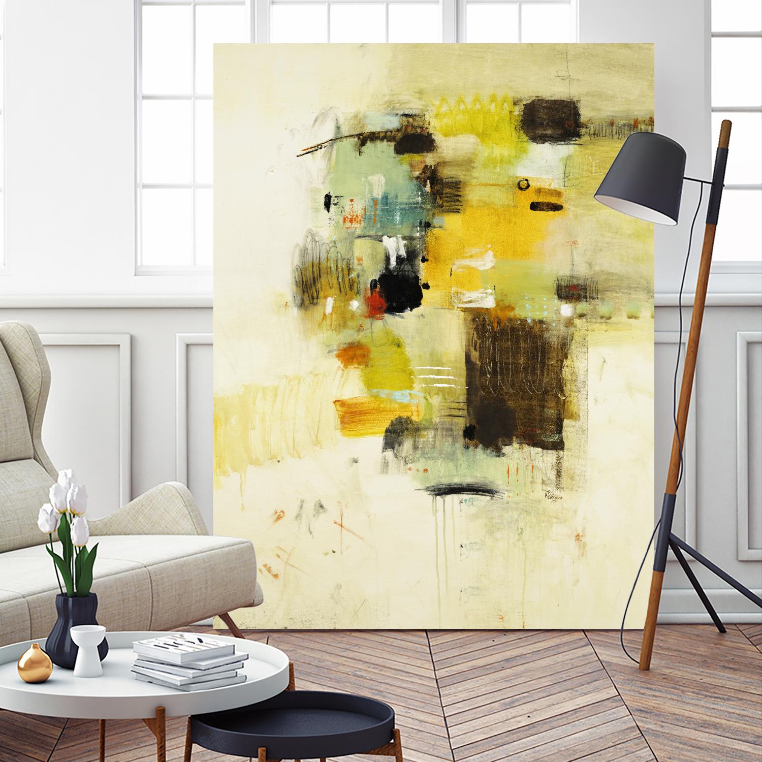 Get Aquainted I by Lisa Ridgers on GIANT ART - beige abstract