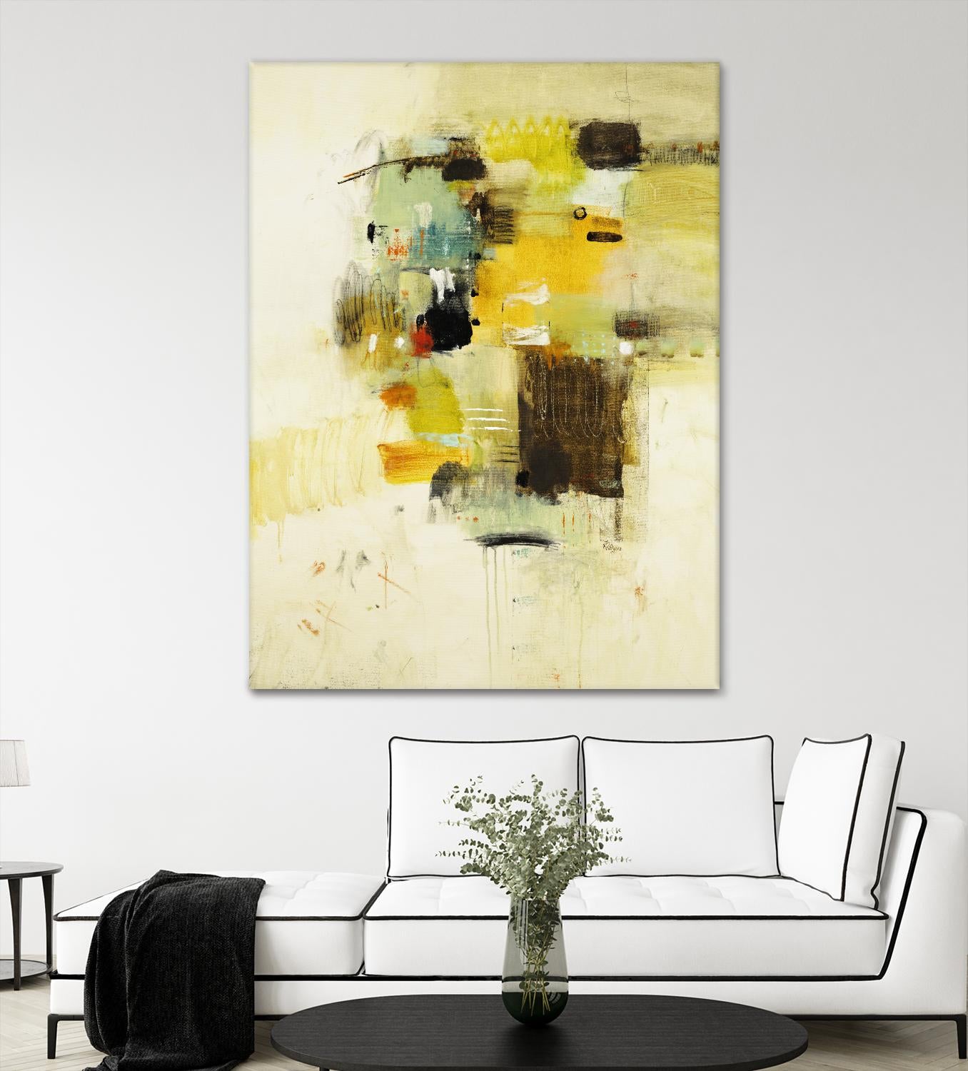 Get Aquainted I by Lisa Ridgers on GIANT ART - beige abstract