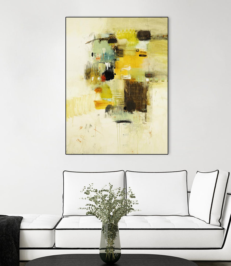 Get Aquainted I par Lisa Ridgers sur GIANT ART - abstrait beige