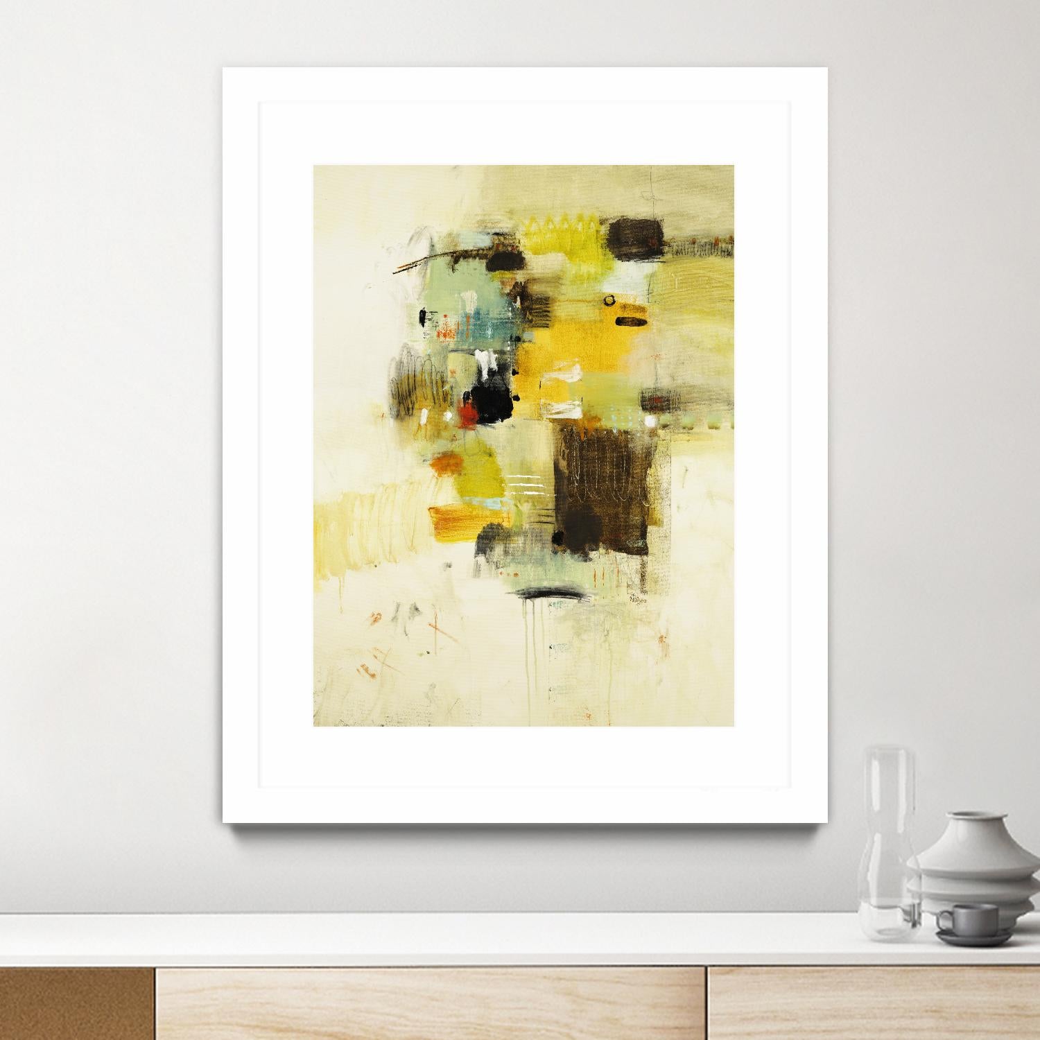 Get Aquainted I by Lisa Ridgers on GIANT ART - beige abstract