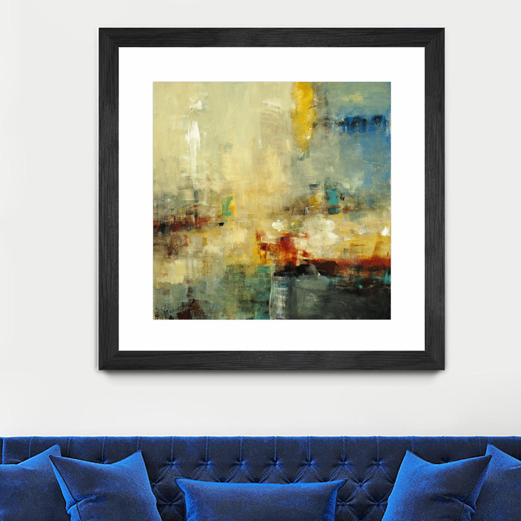 Look Before you Leap by Lisa Ridgers on GIANT ART - blue abstract