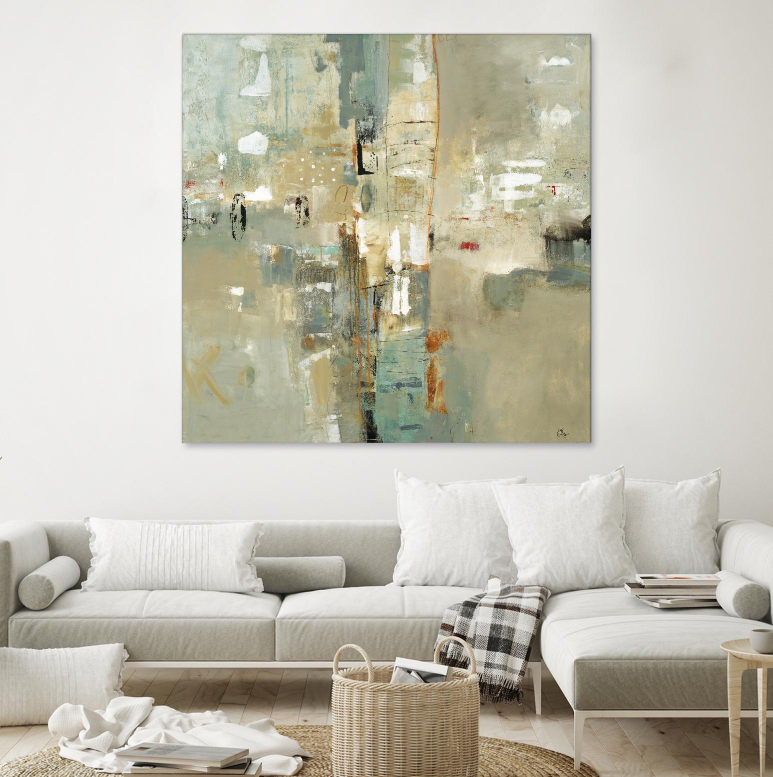 Meet in the Middle by Lisa Ridgers on GIANT ART - beige abstract