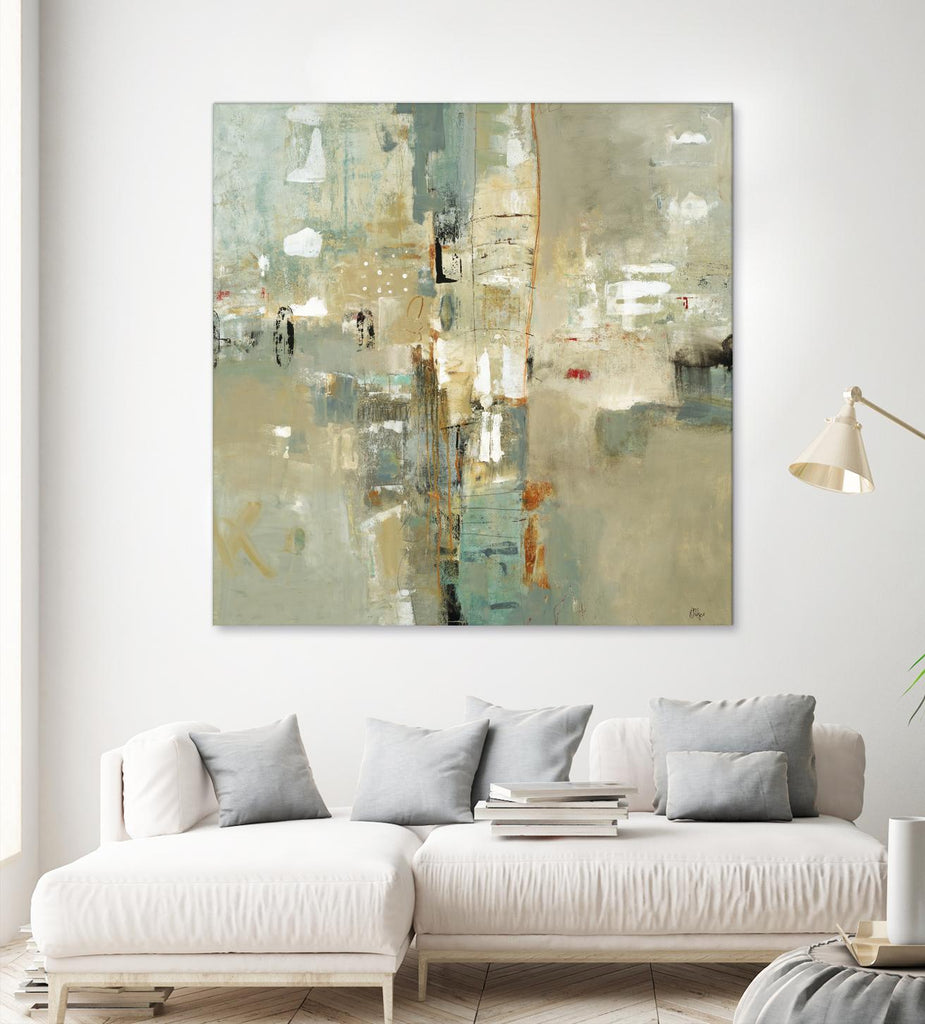 Meet in the Middle by Lisa Ridgers on GIANT ART - beige abstract