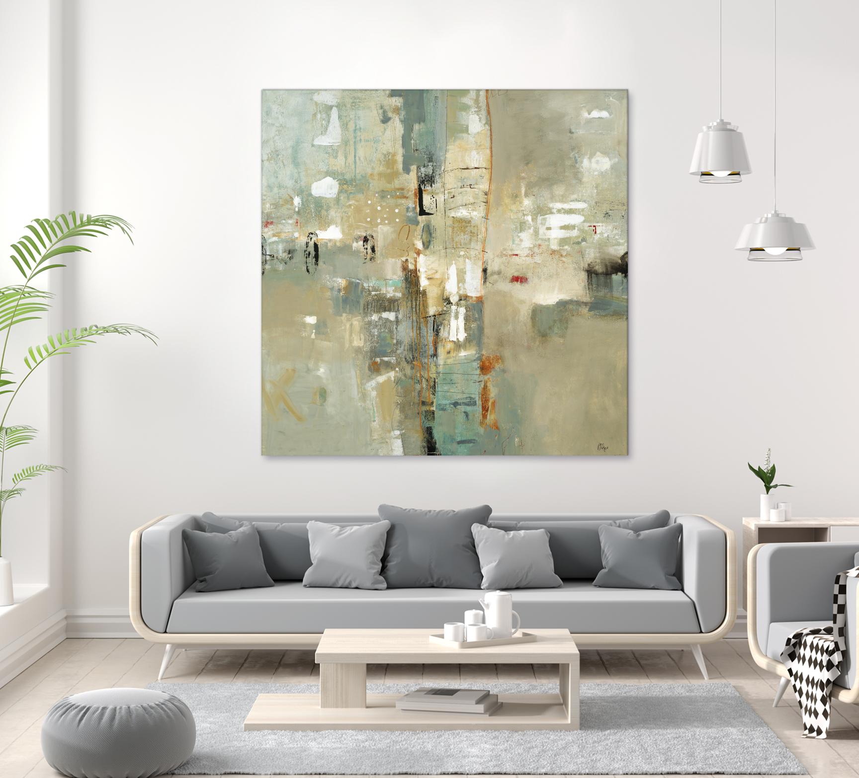 Meet in the Middle by Lisa Ridgers on GIANT ART - beige abstract