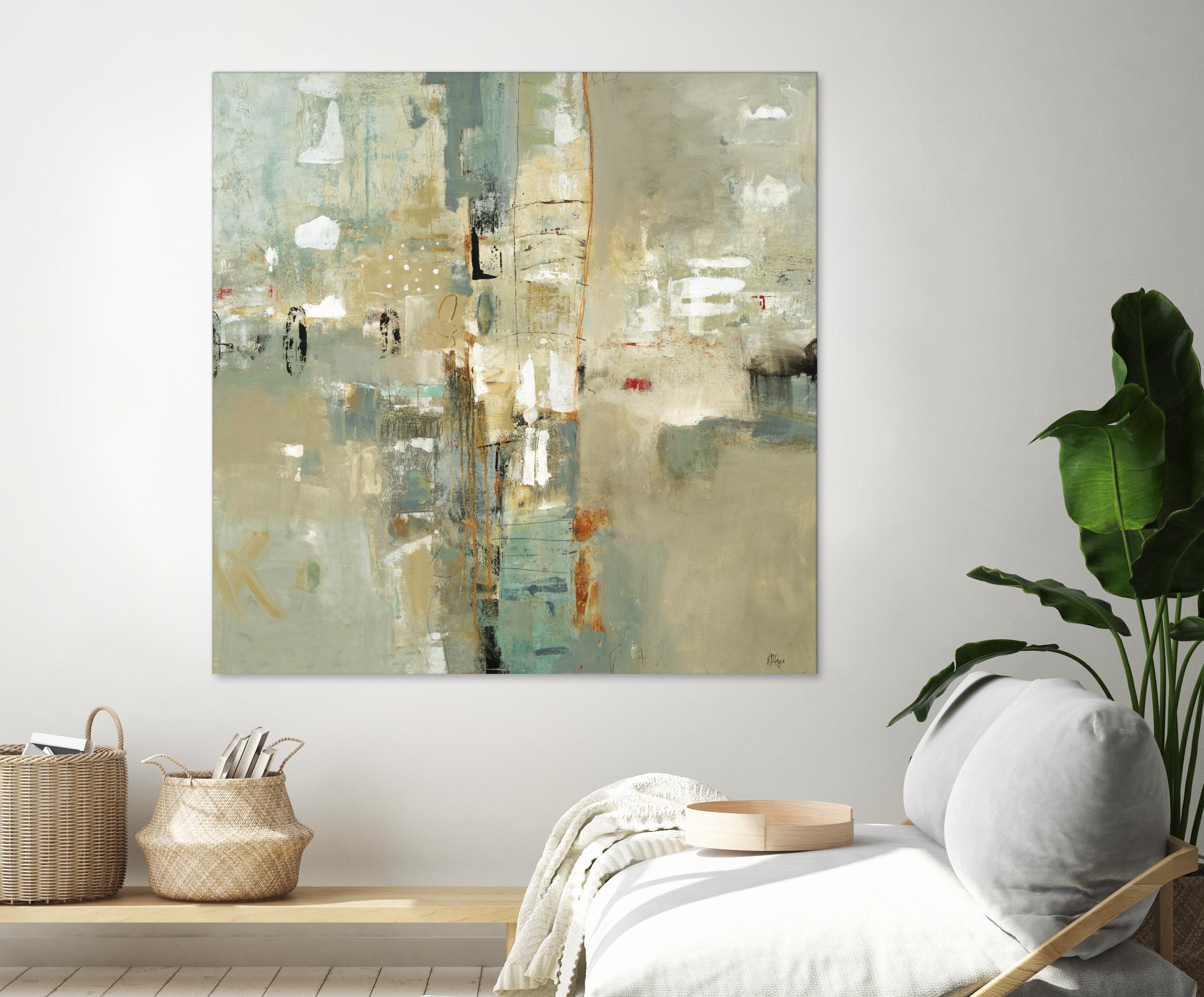 Meet in the Middle by Lisa Ridgers on GIANT ART - beige abstract