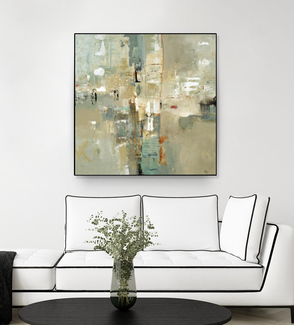 Meet in the Middle by Lisa Ridgers on GIANT ART - beige abstract