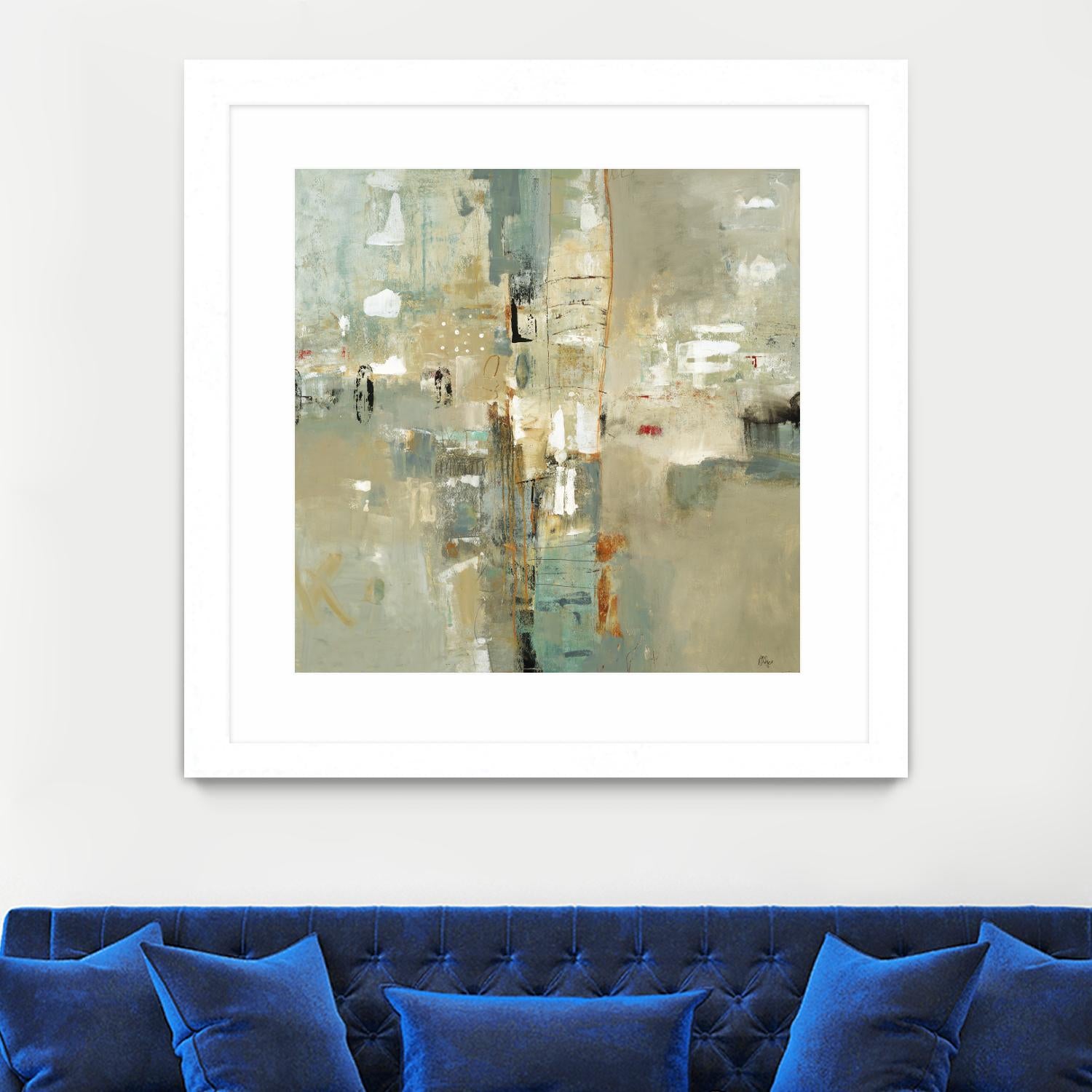 Meet in the Middle by Lisa Ridgers on GIANT ART - beige abstract