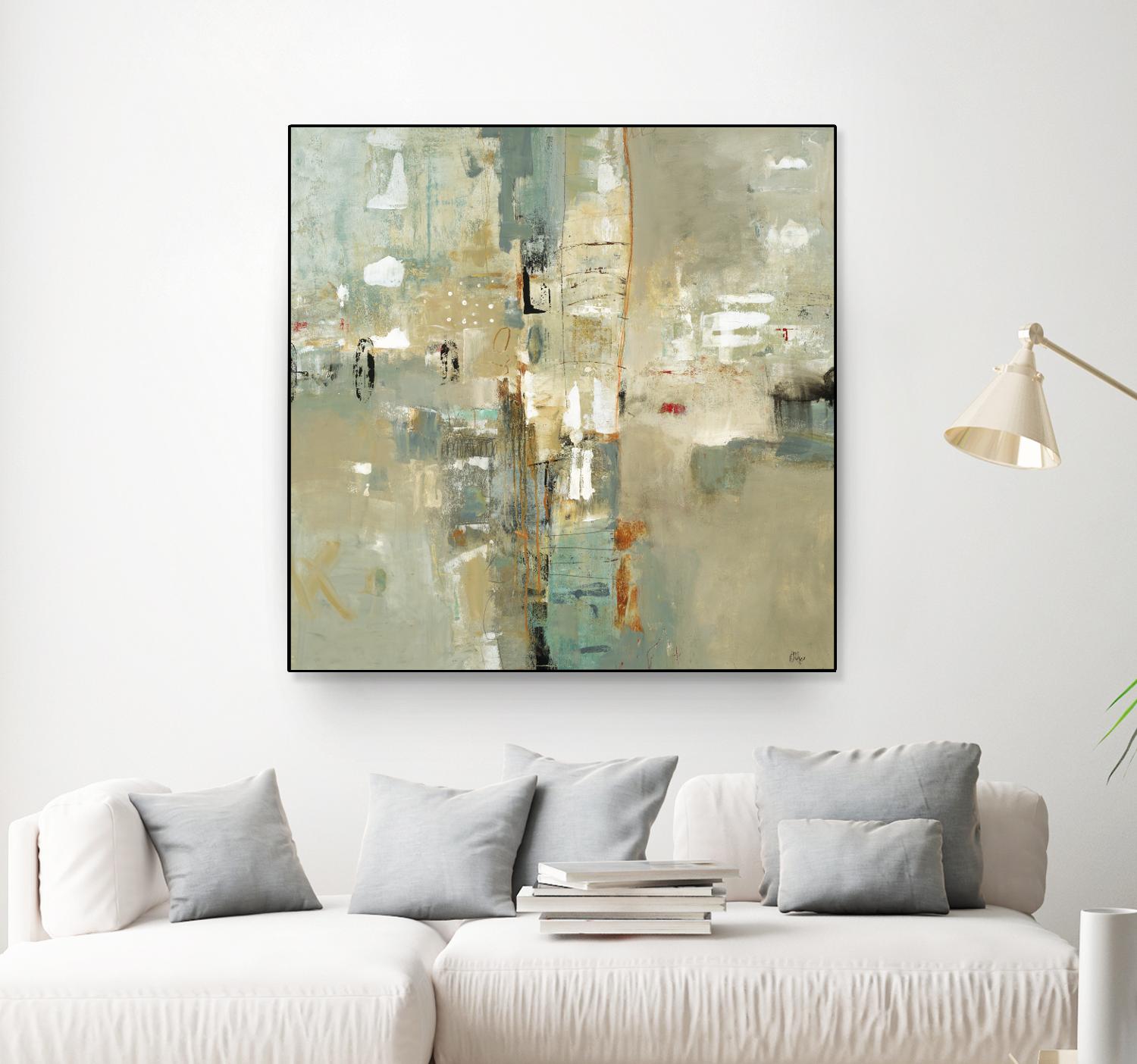 Meet in the Middle by Lisa Ridgers on GIANT ART - beige abstract