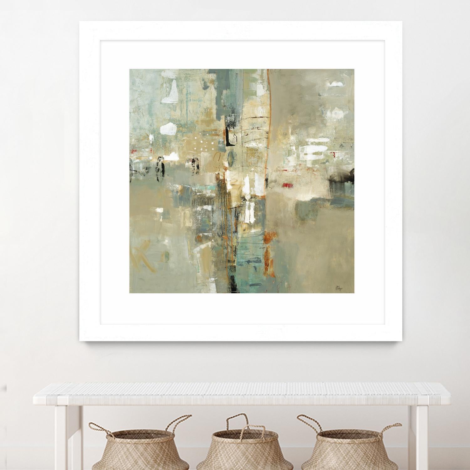 Meet in the Middle by Lisa Ridgers on GIANT ART - beige abstract