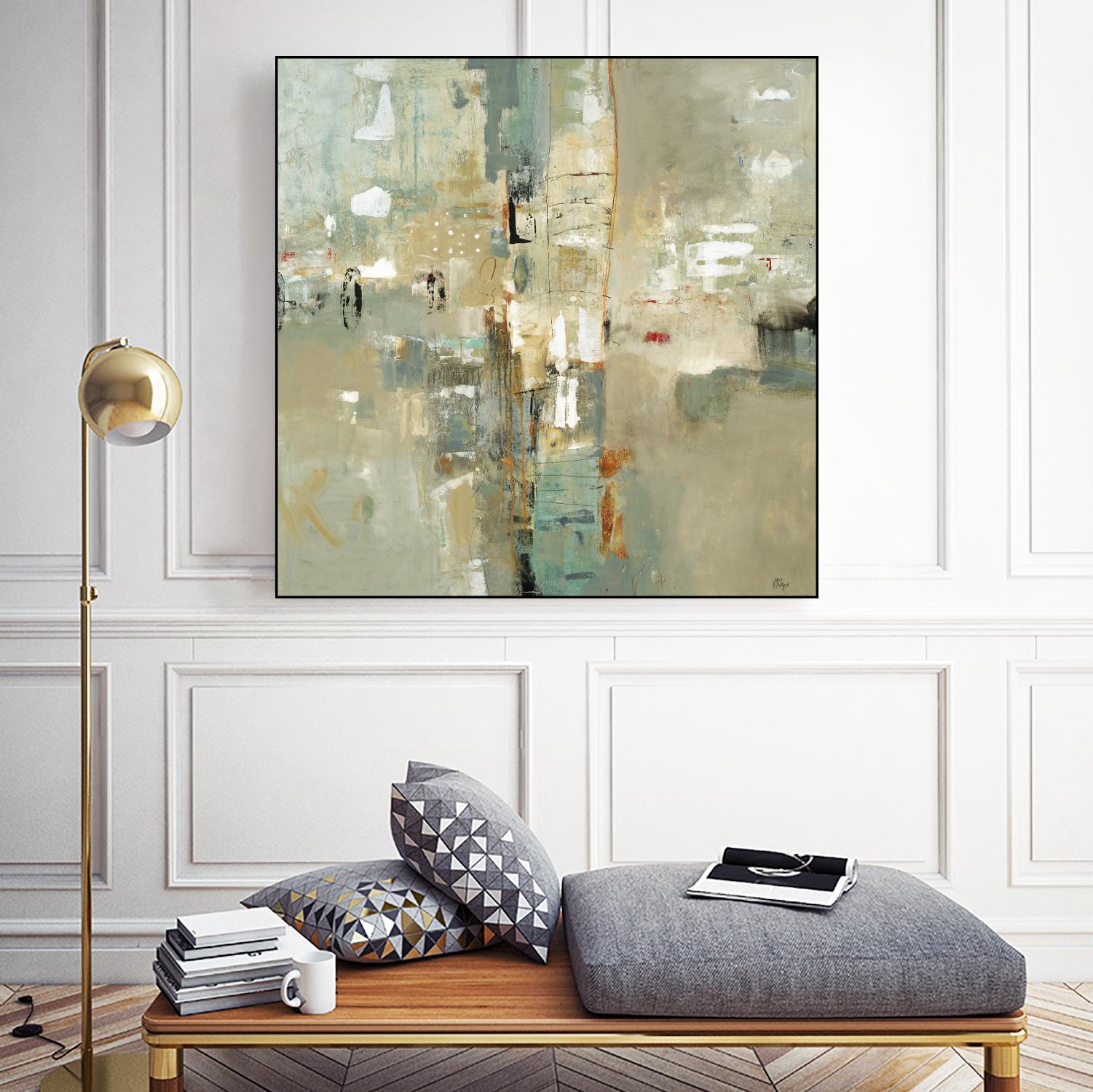 Meet in the Middle by Lisa Ridgers on GIANT ART - beige abstract