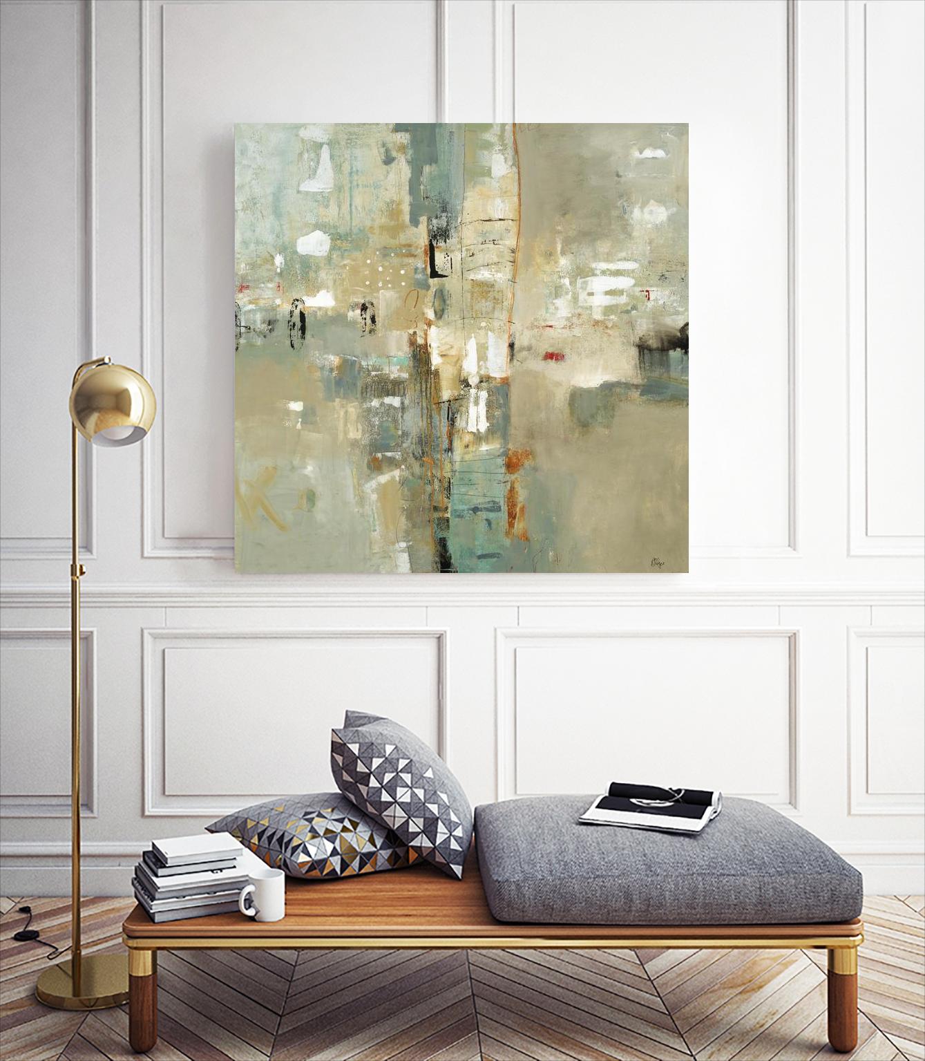 Meet in the Middle by Lisa Ridgers on GIANT ART - beige abstract
