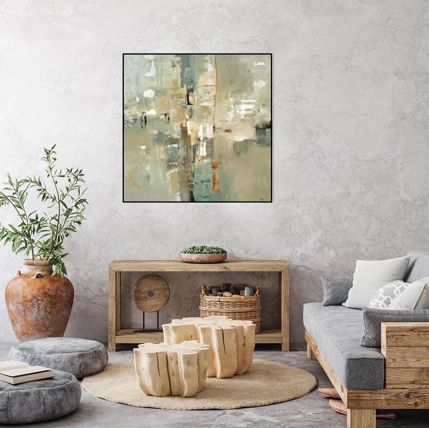 Meet in the Middle by Lisa Ridgers on GIANT ART - beige abstract