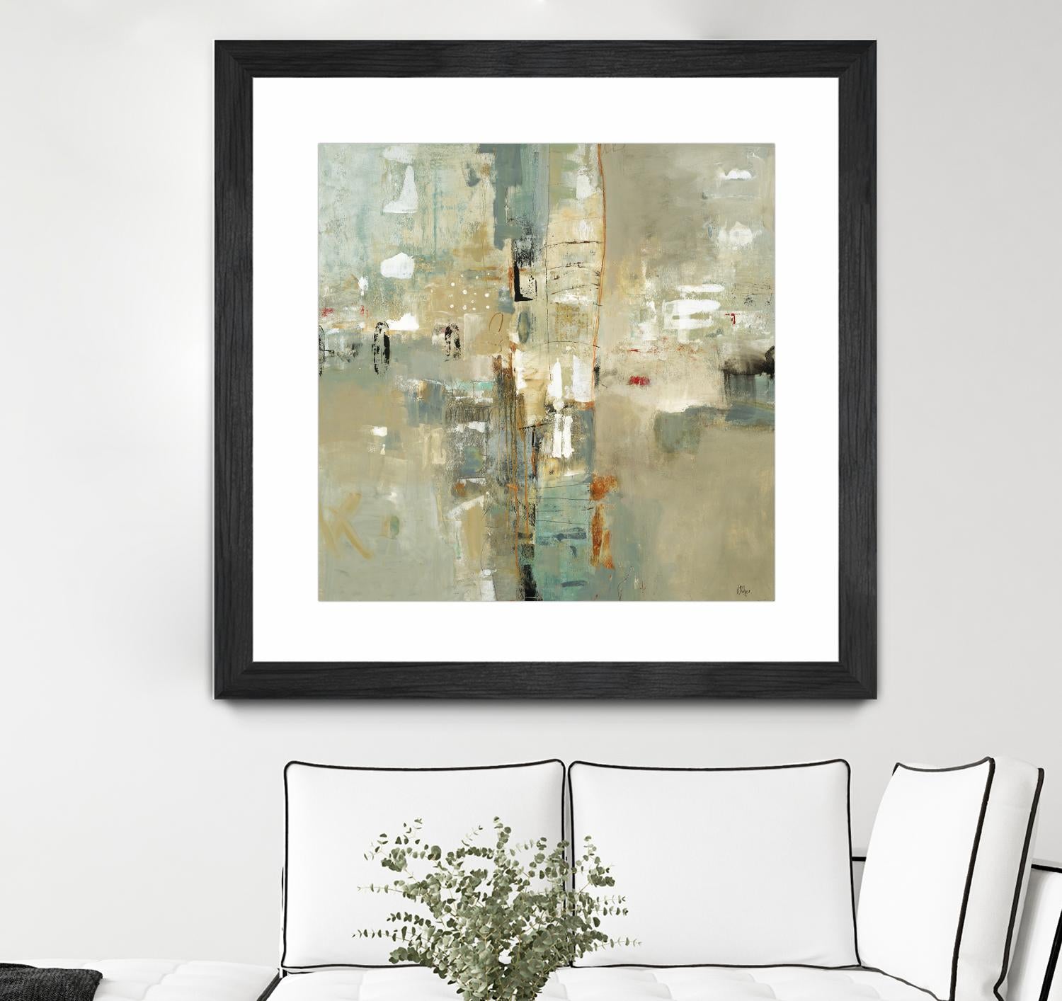 Meet in the Middle by Lisa Ridgers on GIANT ART - beige abstract
