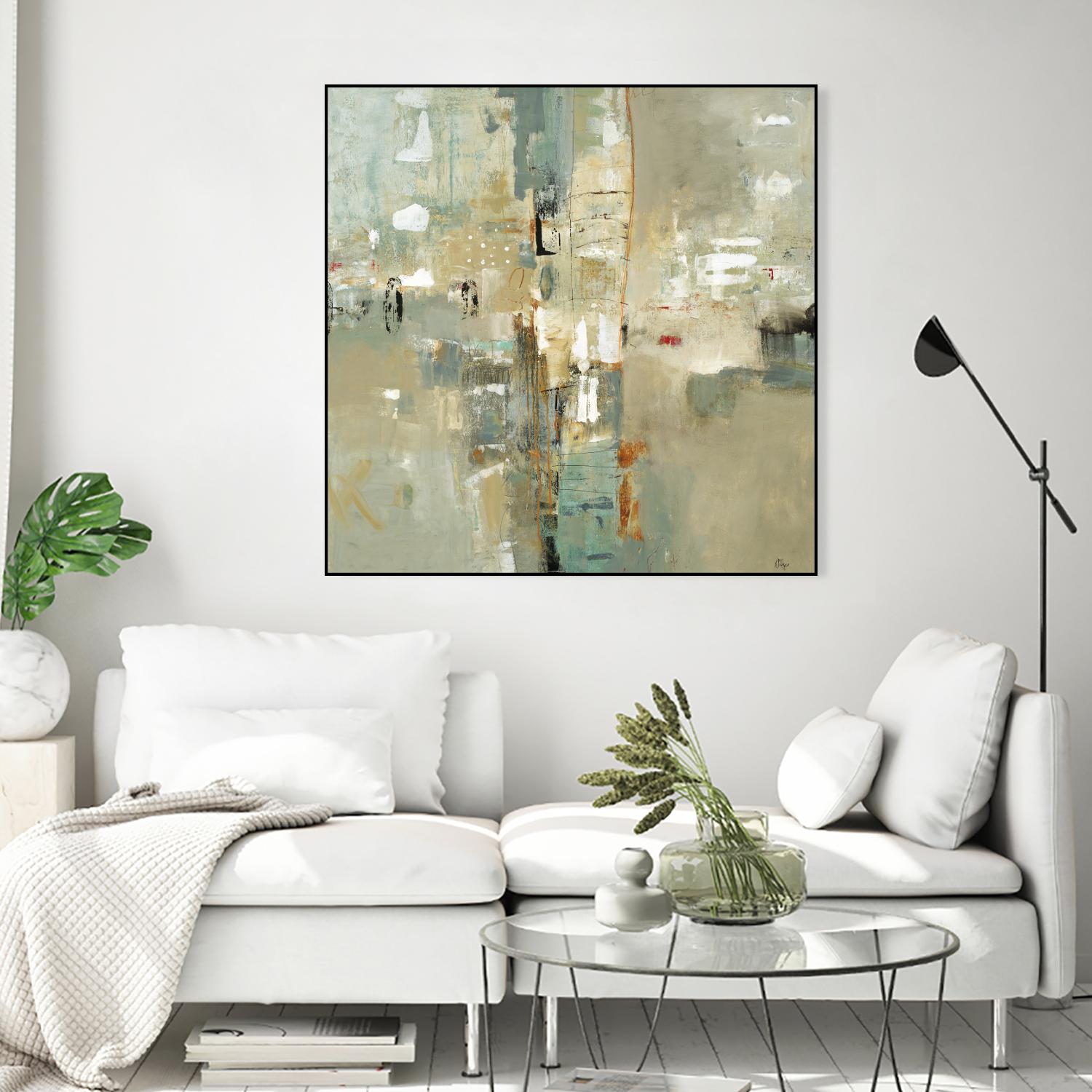 Meet in the Middle by Lisa Ridgers on GIANT ART - beige abstract