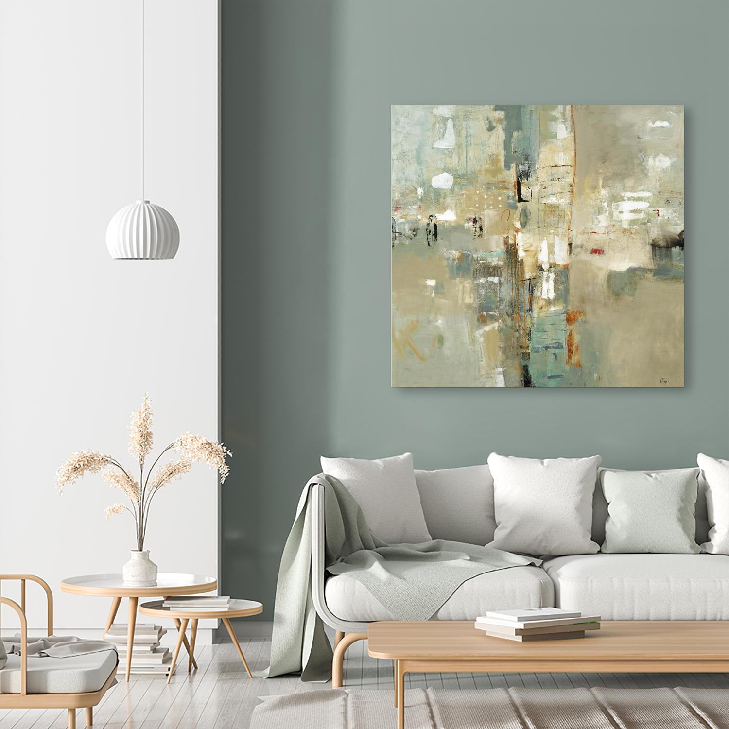 Meet in the Middle by Lisa Ridgers on GIANT ART - beige abstract