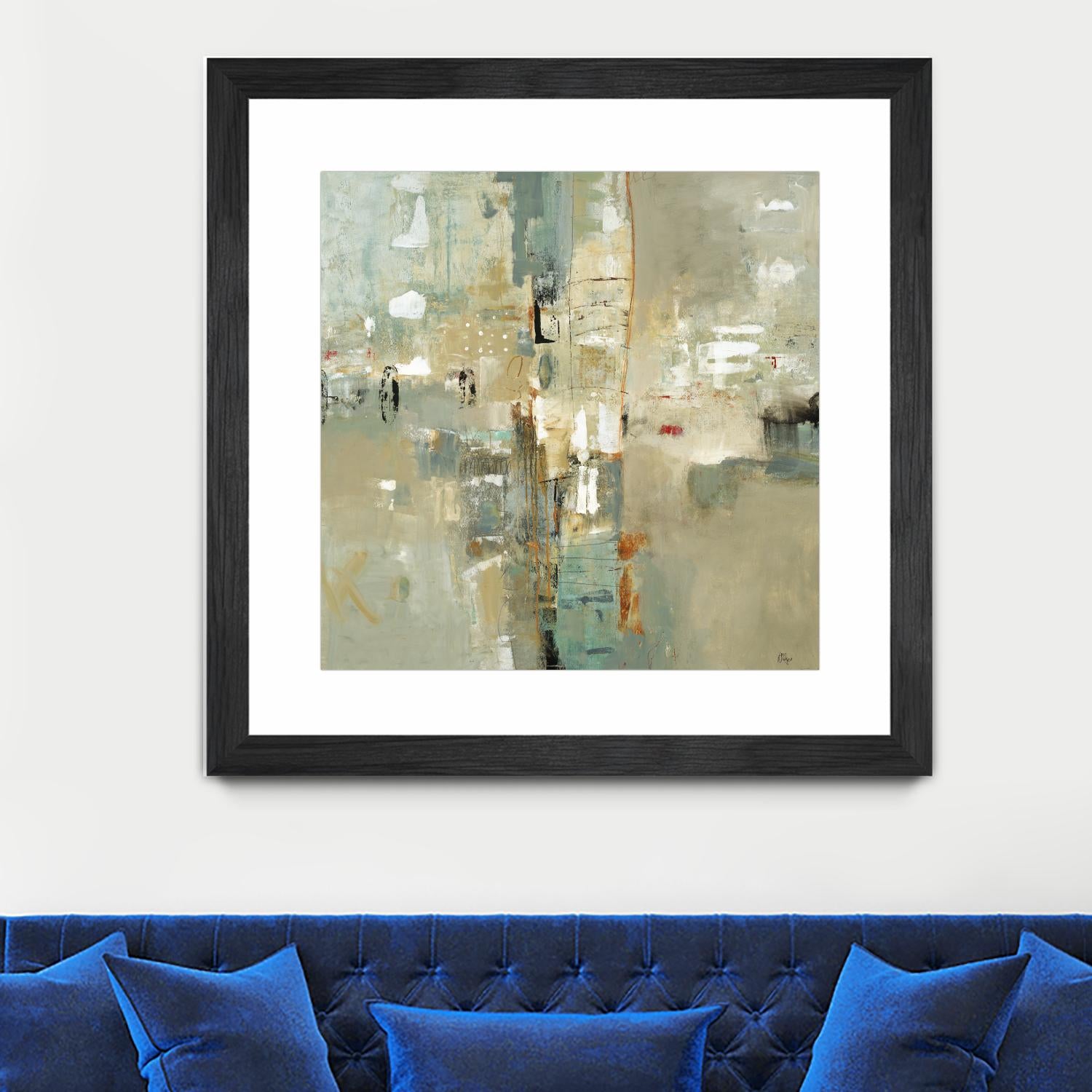 Meet in the Middle by Lisa Ridgers on GIANT ART - beige abstract