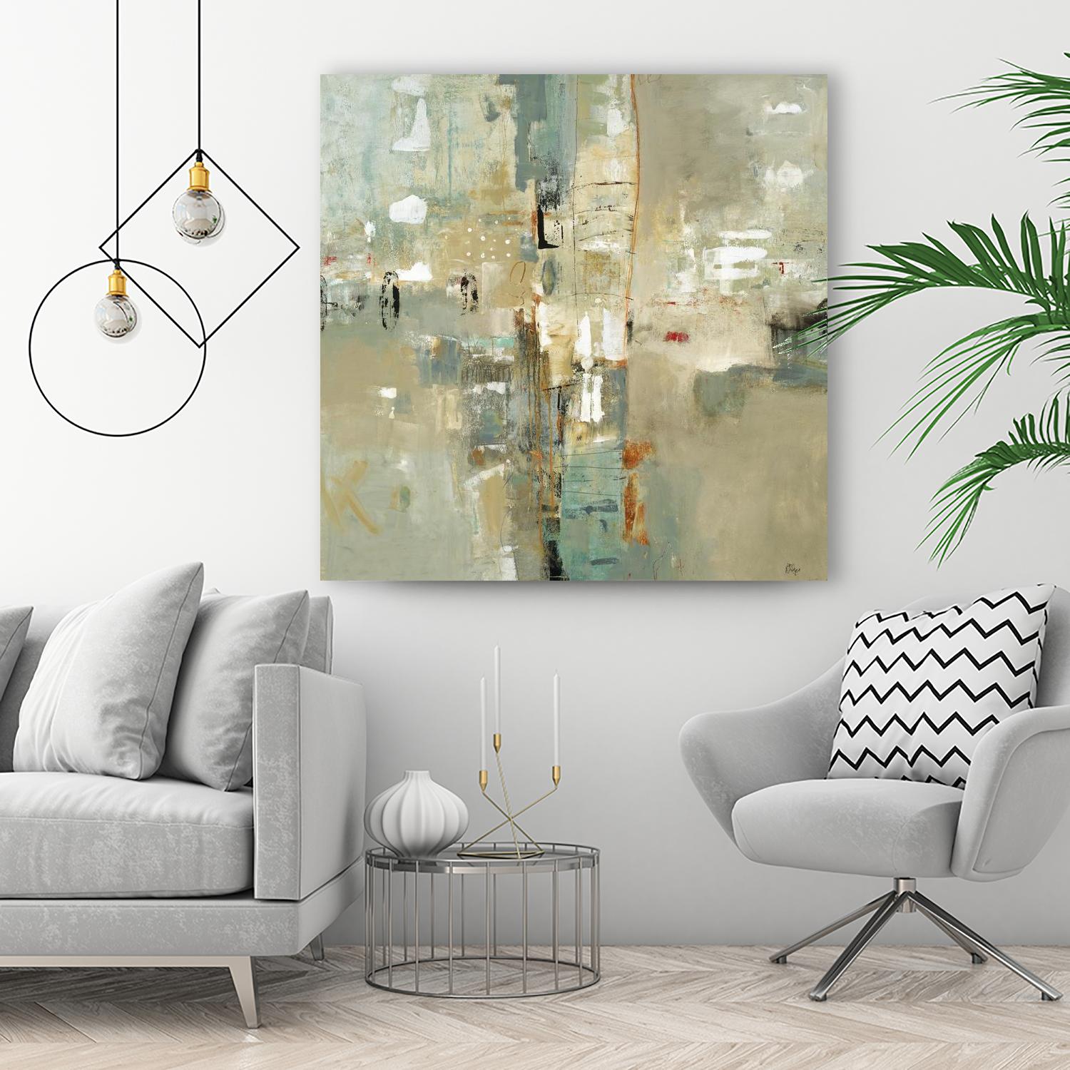 Meet in the Middle by Lisa Ridgers on GIANT ART - beige abstract